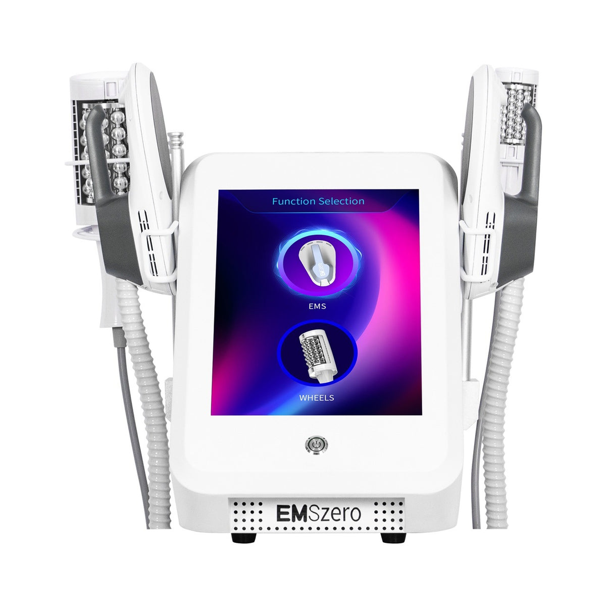 Myoslim device with screen displaying function selection on a white background
