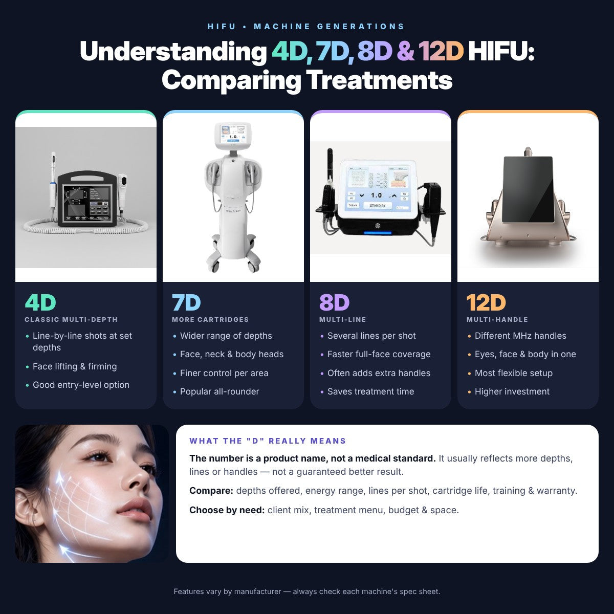 Understanding 4D, 7D, 8D, 12D HIFU: Comparing Treatments