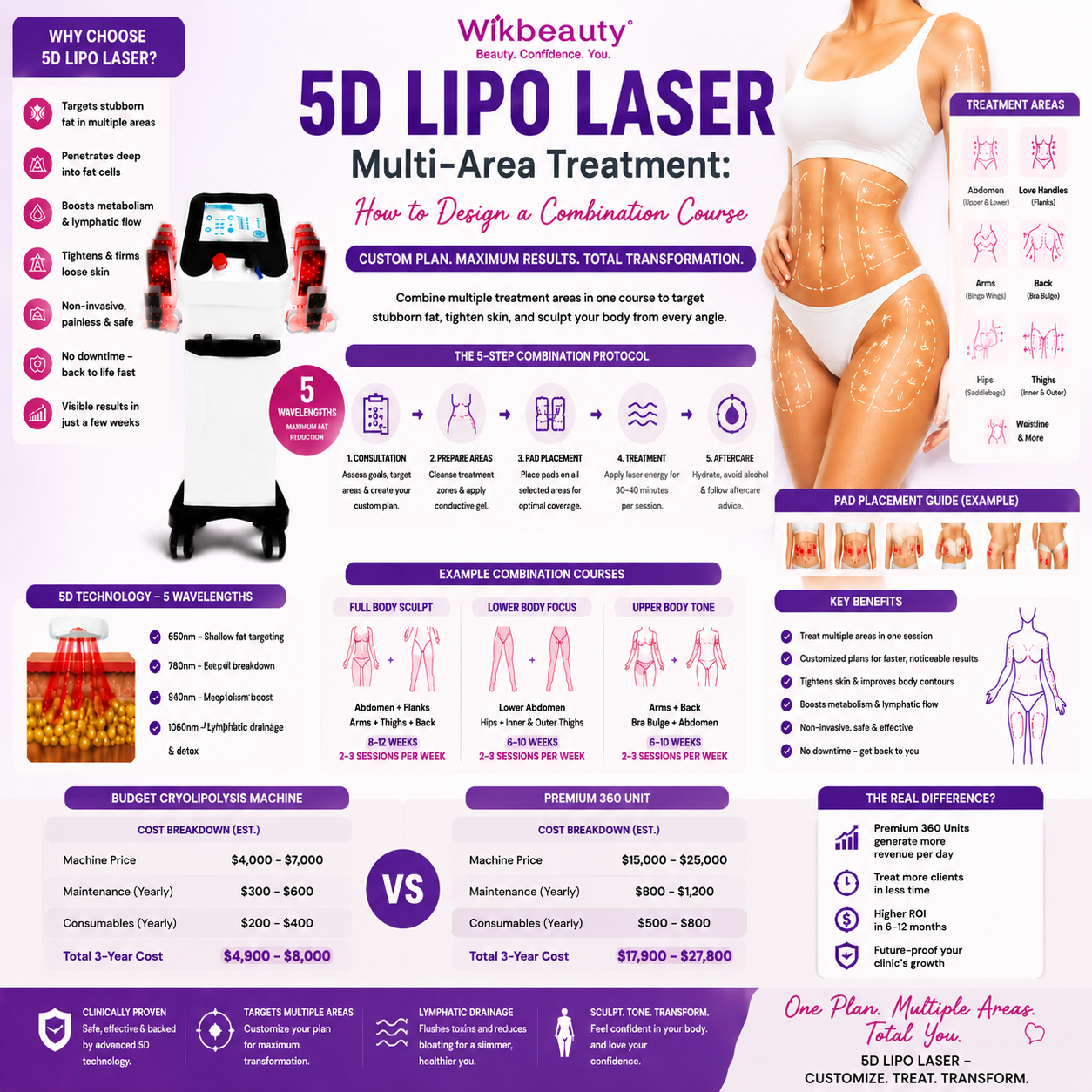 5D Lipo Laser Multi-Area Treatment: How to Design a Combination Course
