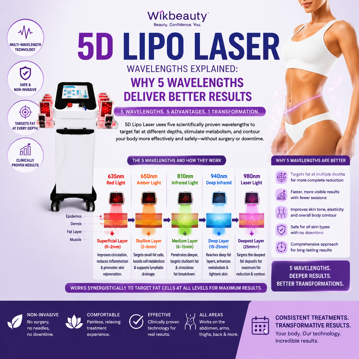 5D Lipo Laser Wavelengths Explained: Why 5 Wavelengths Deliver Better Results