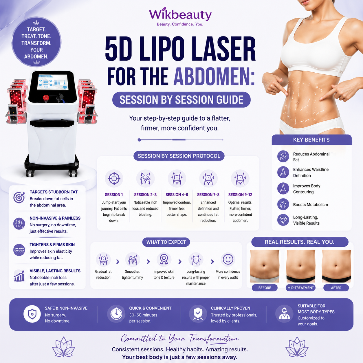 5D Lipo Laser for the Abdomen: Session by Session Guide