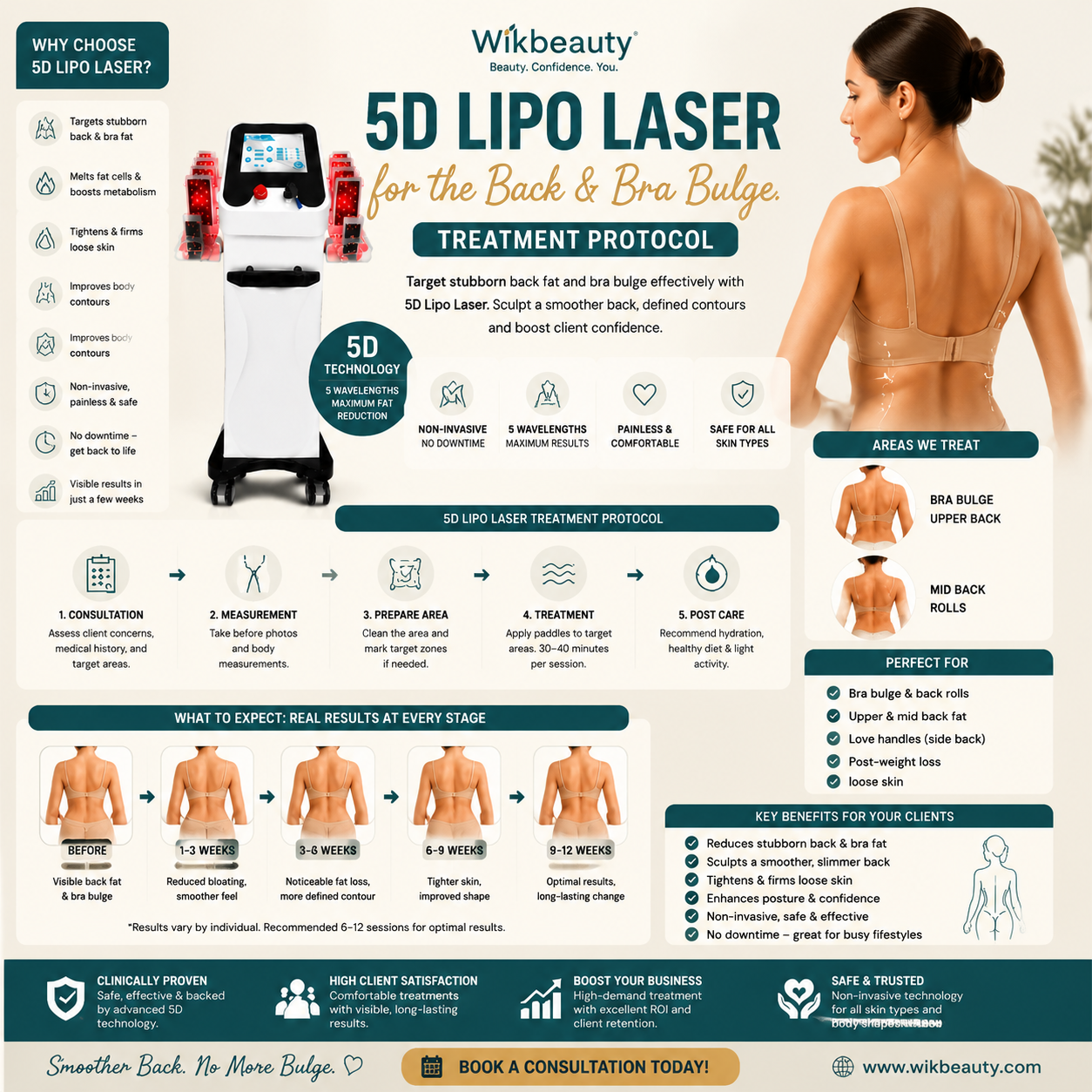 5D Lipo Laser for the Back and Bra Bulge: Treatment Protocol