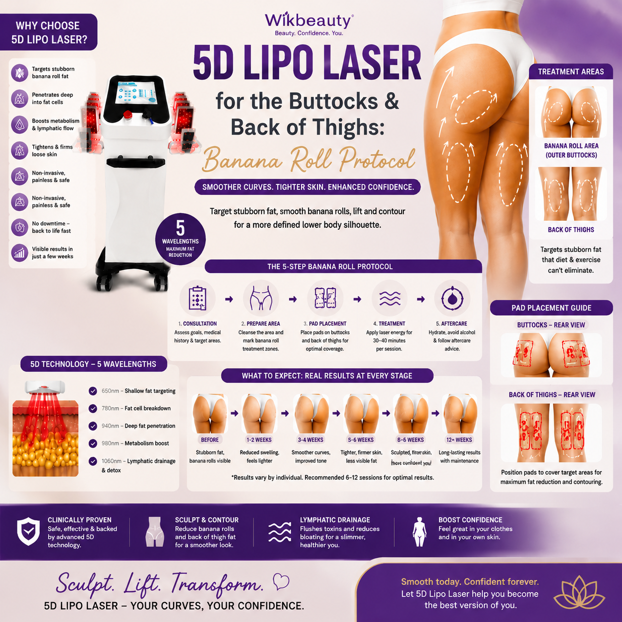 5D Lipo Laser for the Buttocks and Back of Thighs: Banana Roll Protocol