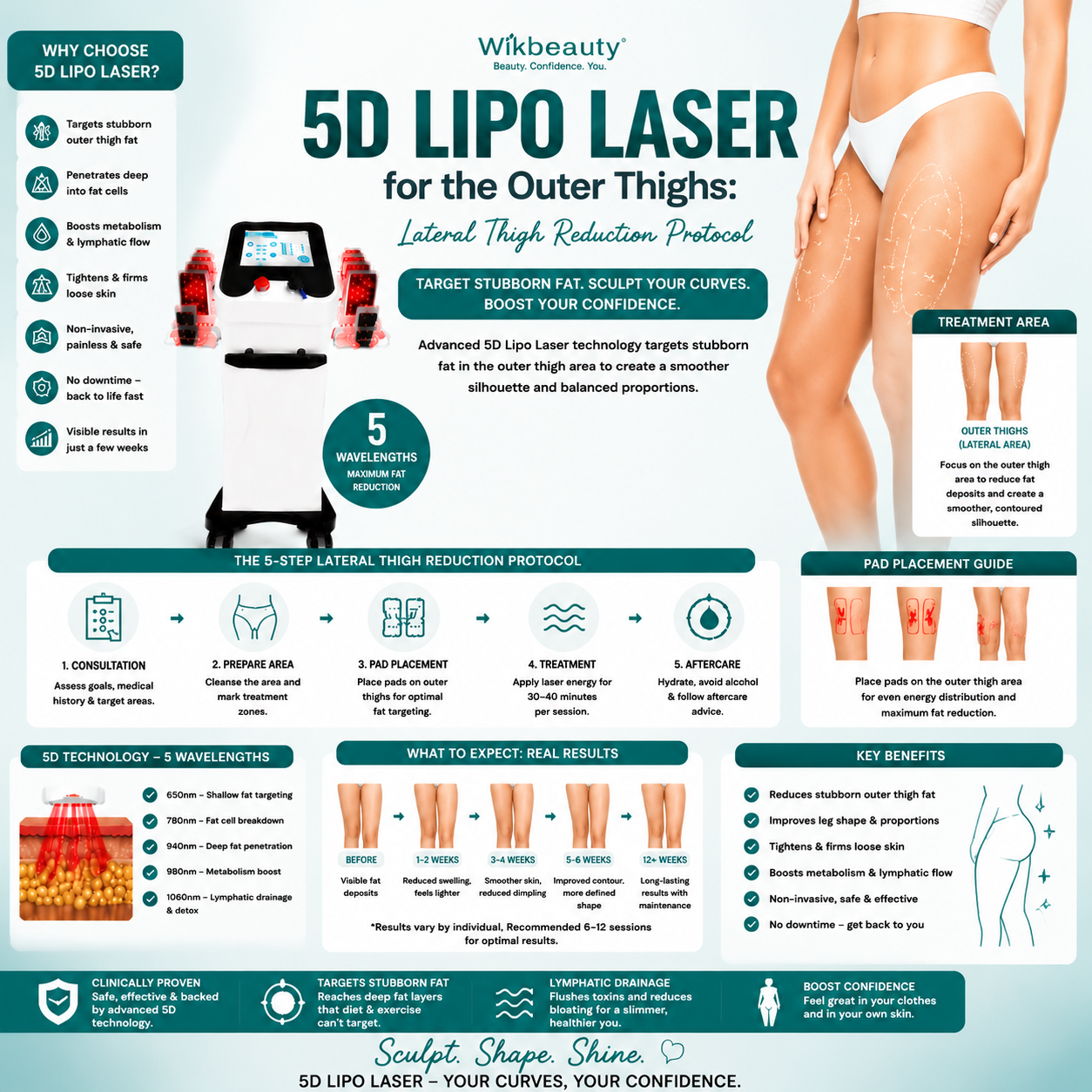 5D Lipo Laser for the Outer Thighs: Lateral Thigh Reduction Protocol