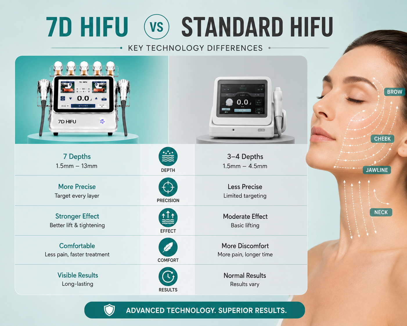 7D HIFU vs Standard HIFU: Key Technology Differences