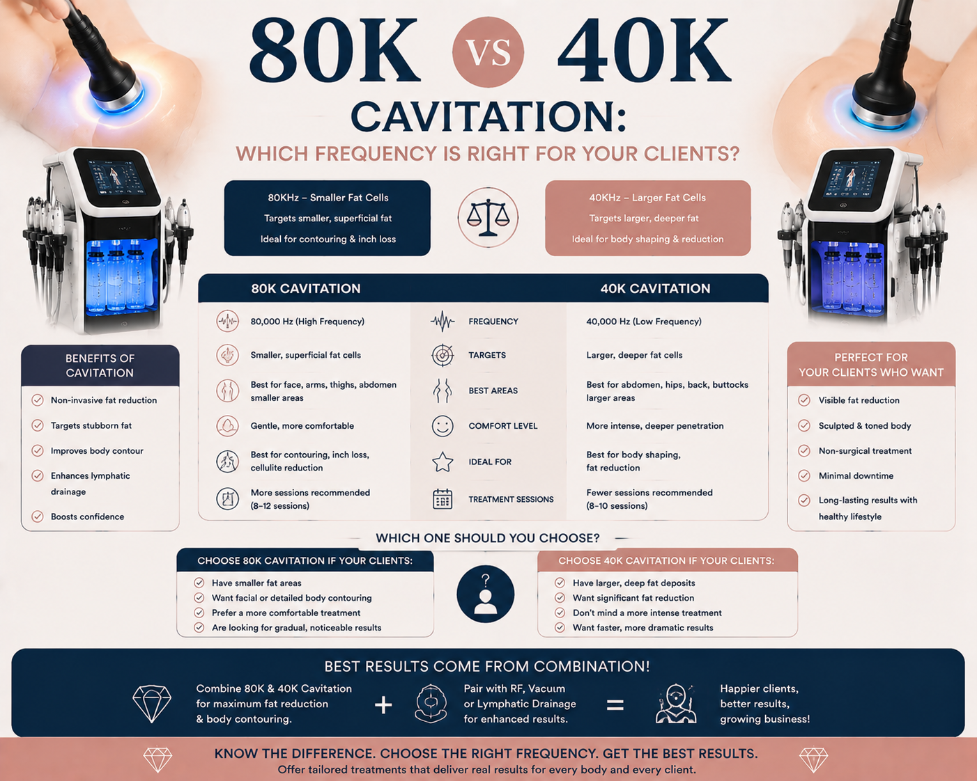 80K vs 40K Cavitation: Which Frequency Is Right for Your Clients?