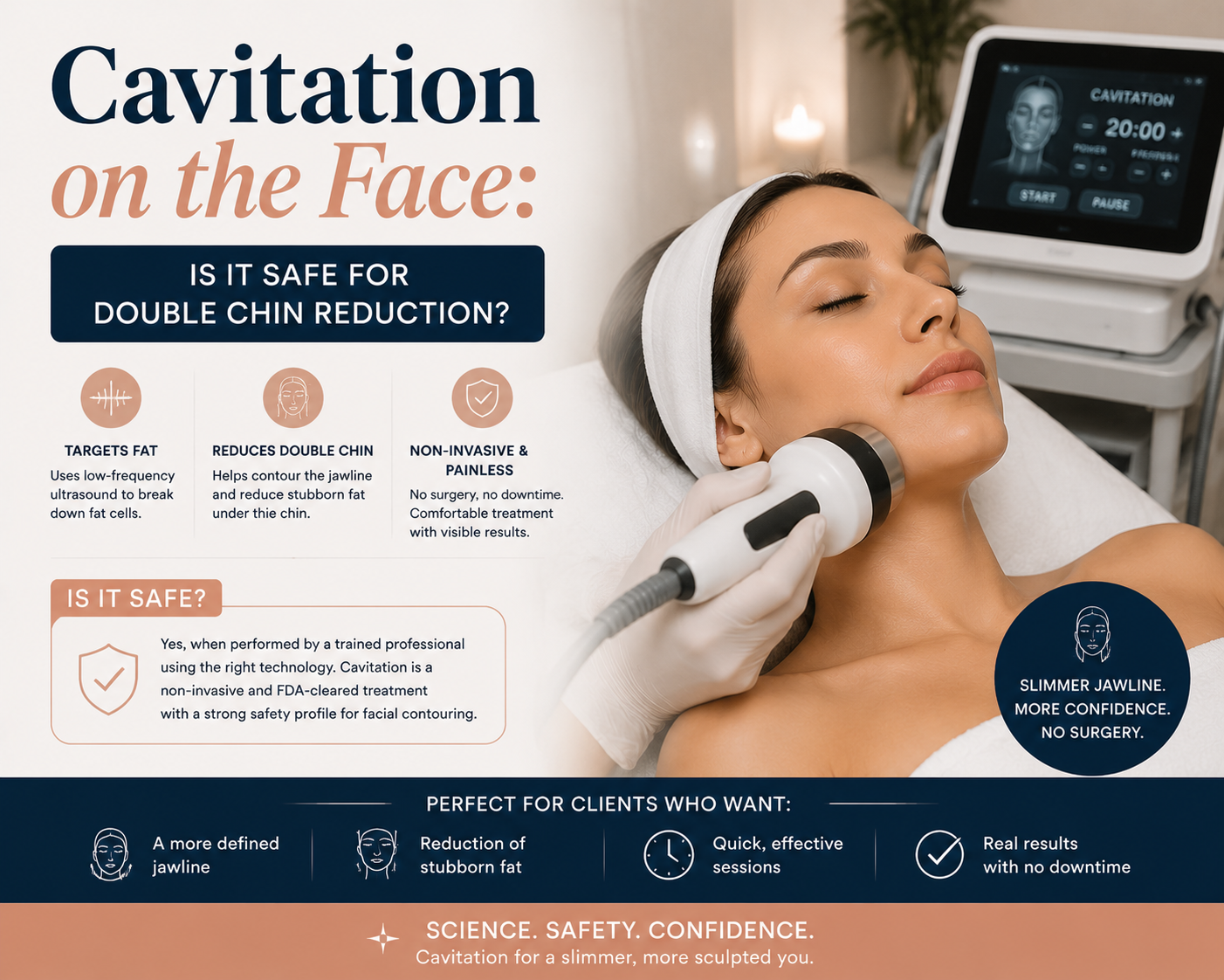 Cavitation on the Face: Is It Safe for Double Chin Reduction?