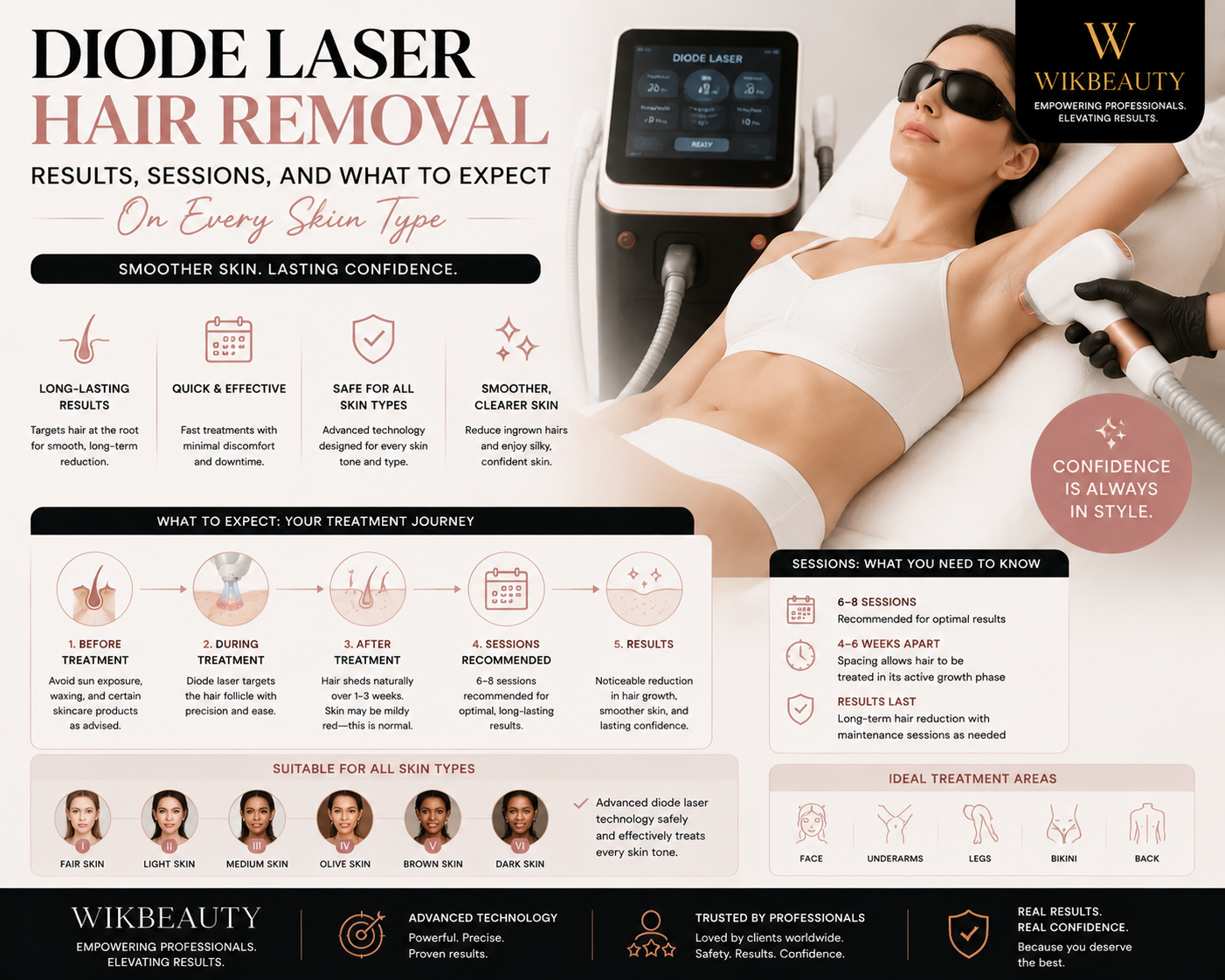 Diode Laser Hair Removal: Results, Sessions, and What to Expect on Every Skin Type