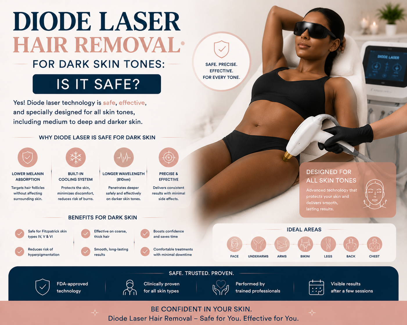 Diode Laser Hair Removal for Dark Skin Tones: Is It Safe?