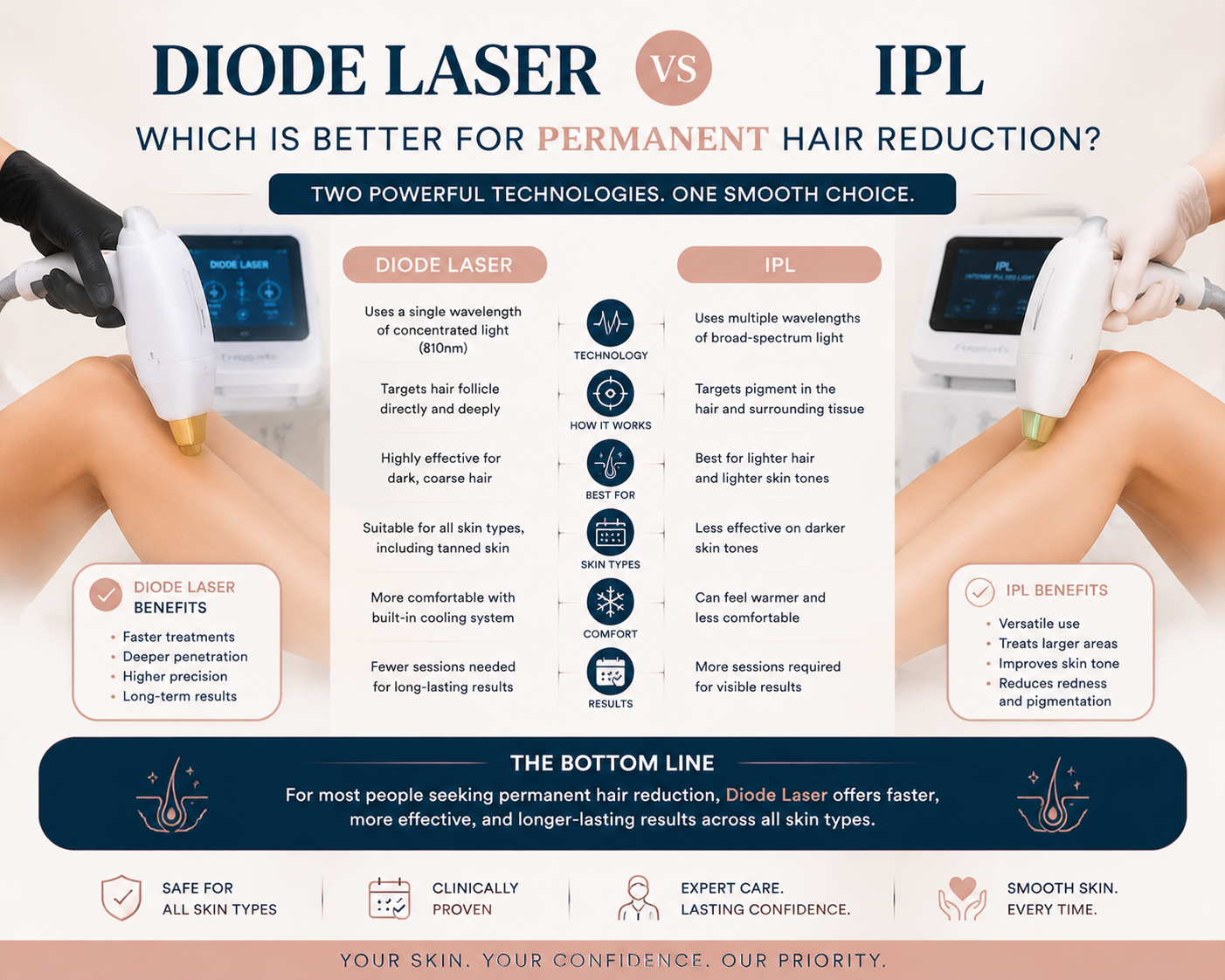 Diode Laser vs IPL: Which Is Better for Permanent Hair Reduction?