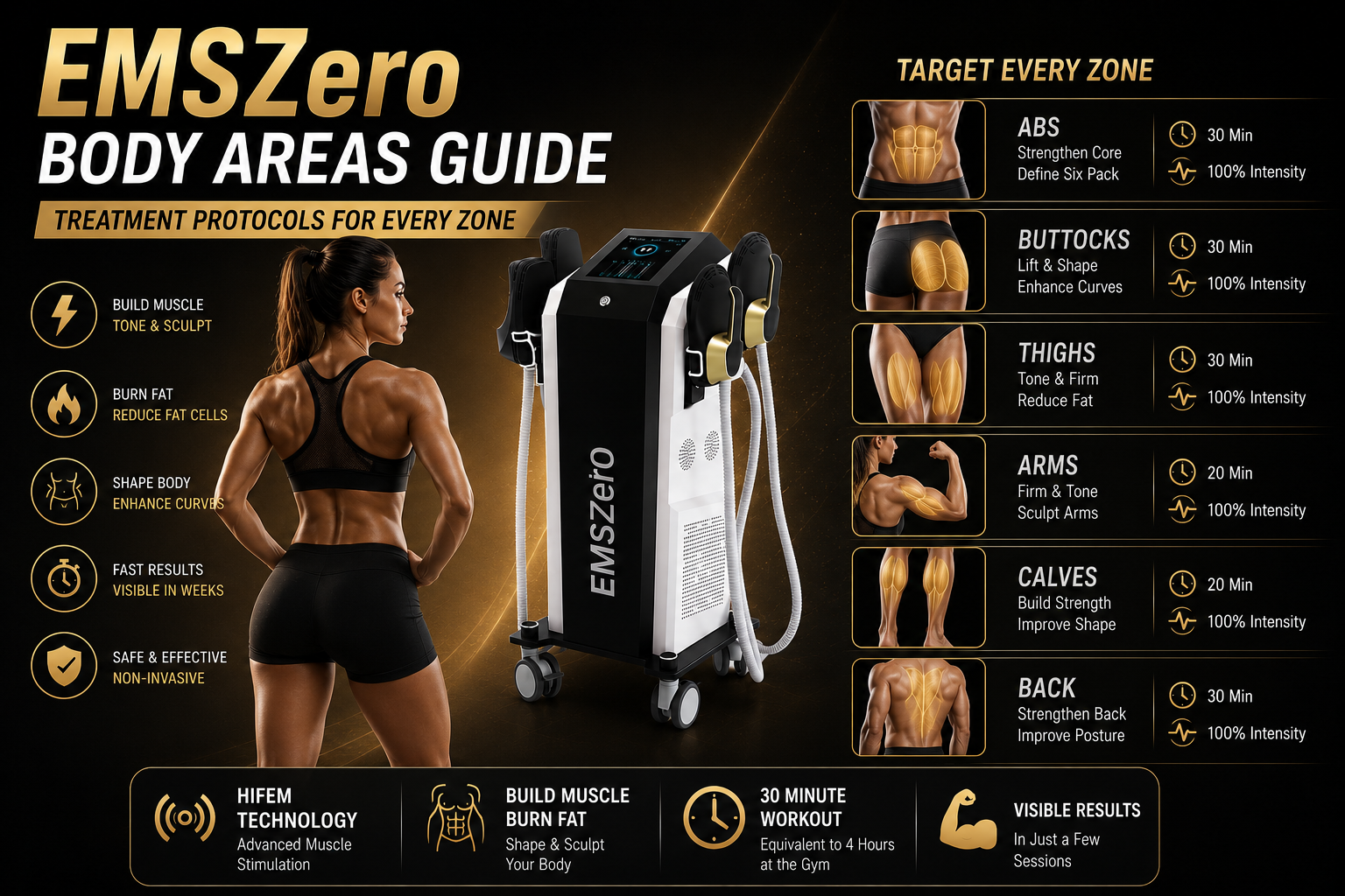 EMSZero Body Areas Guide: Treatment Protocols for Every Zone