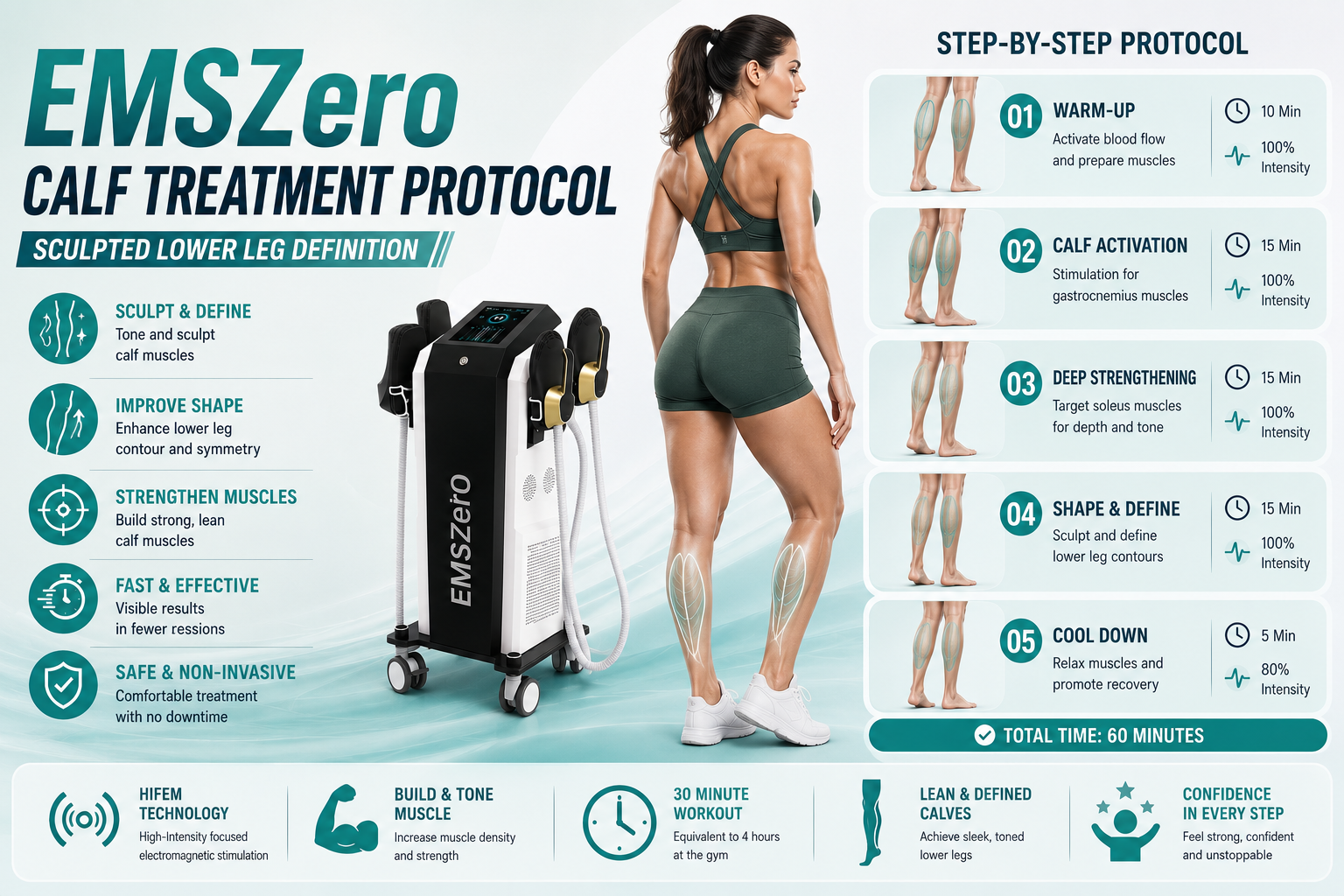 EMSZero Calf Treatment Protocol: Sculpted Lower Leg Definition