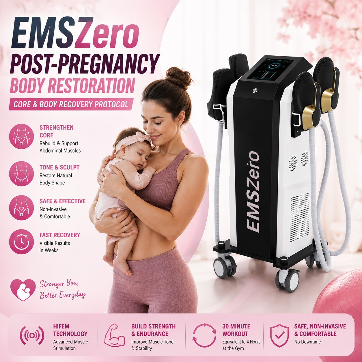 EMSZero Post-Pregnancy Body Restoration: Core & Body Recovery Protocol