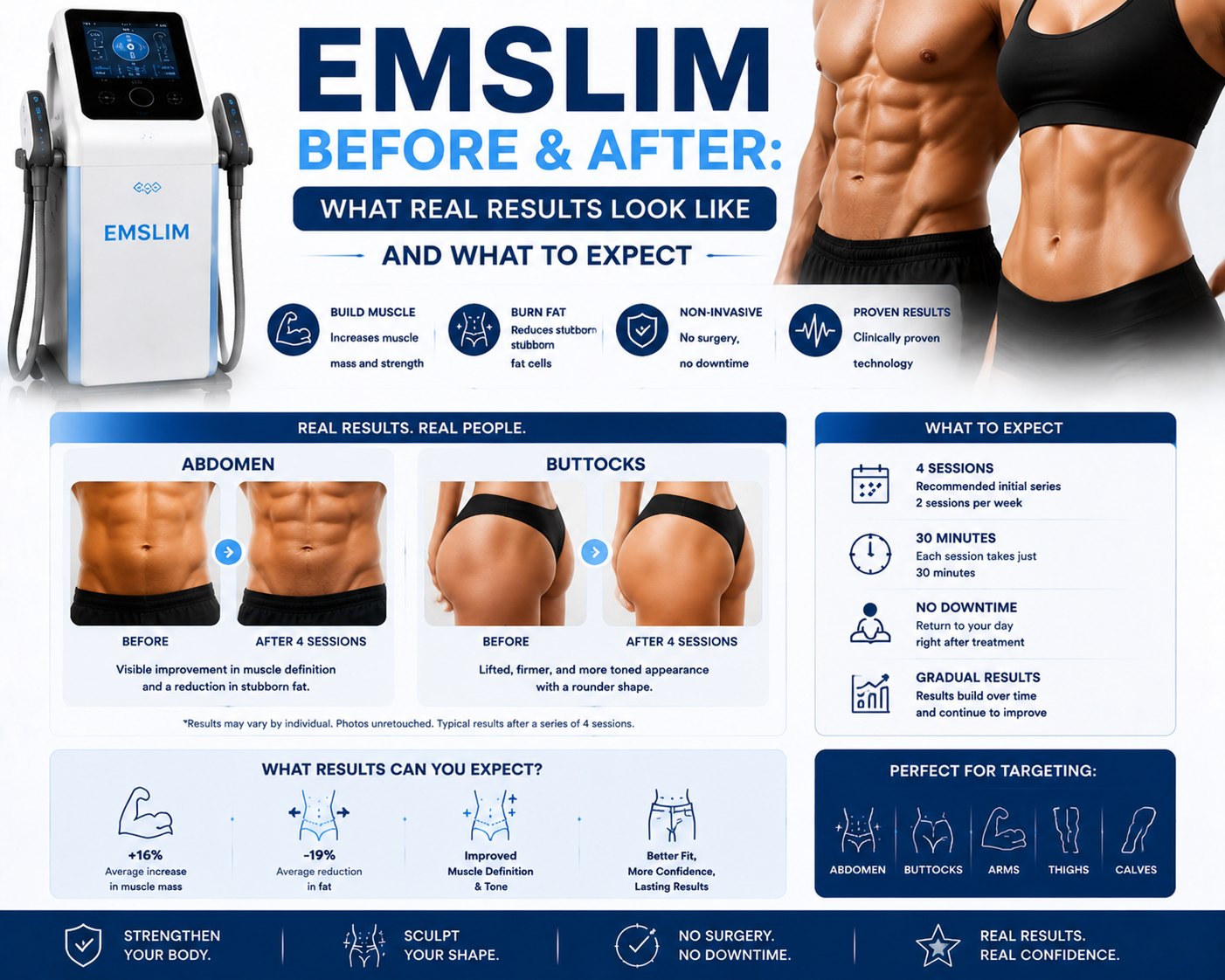 EMSlim Before and After: What Real Results Look Like and What to Expect