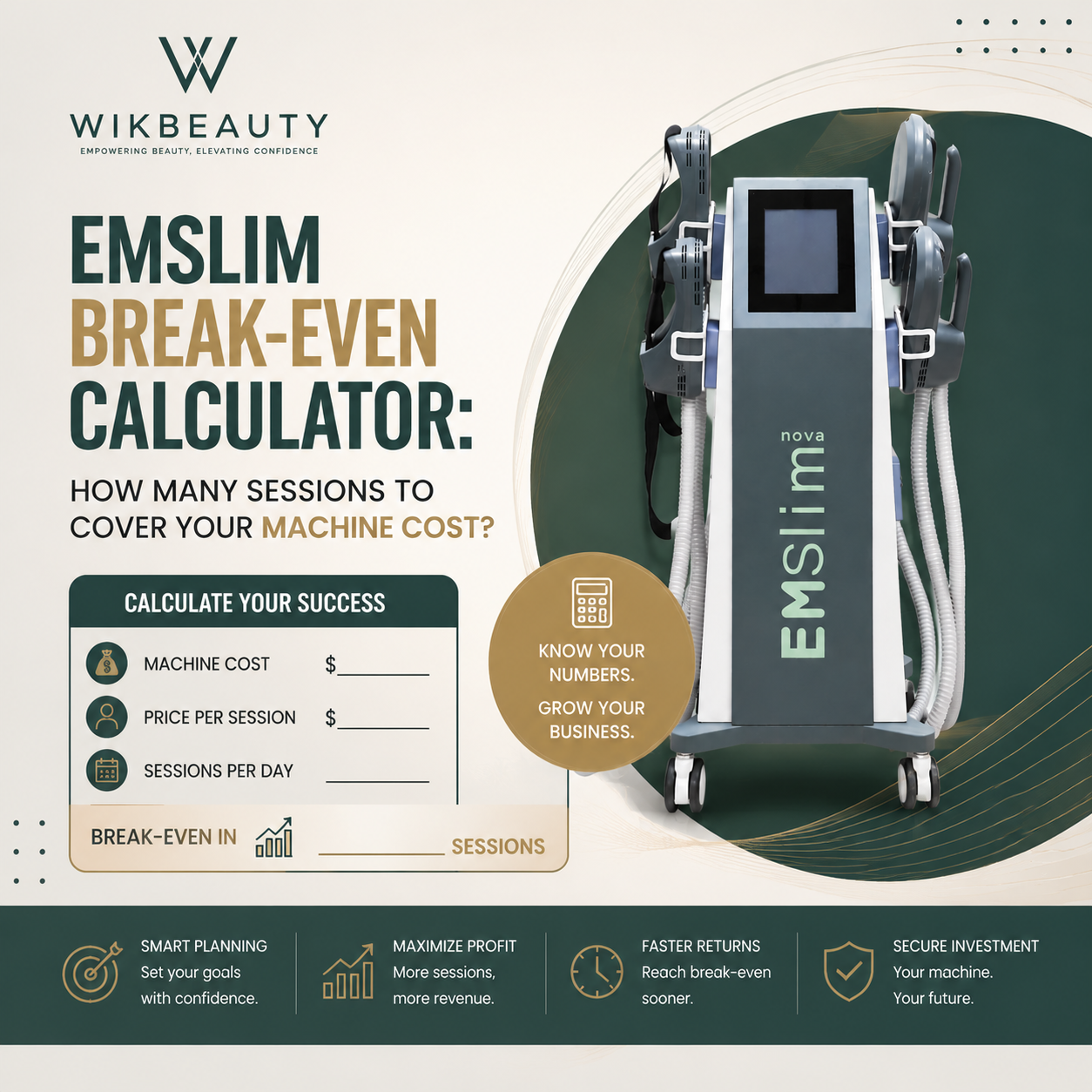 EMSlim Break-Even Calculator: How Many Sessions to Cover Your Machine Cost?