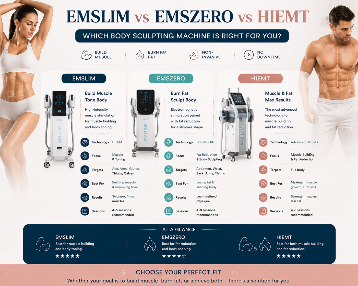 EMSlim vs EMSzero vs HIEMT: Which Body Sculpting Machine Is Right for You?