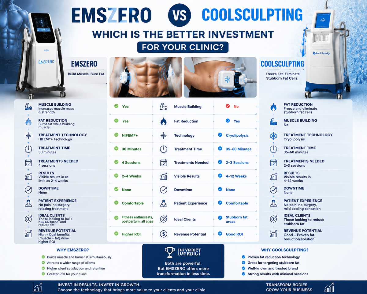 EMSzero vs CoolSculpting: Which Is the Better Investment for Your Clinic?