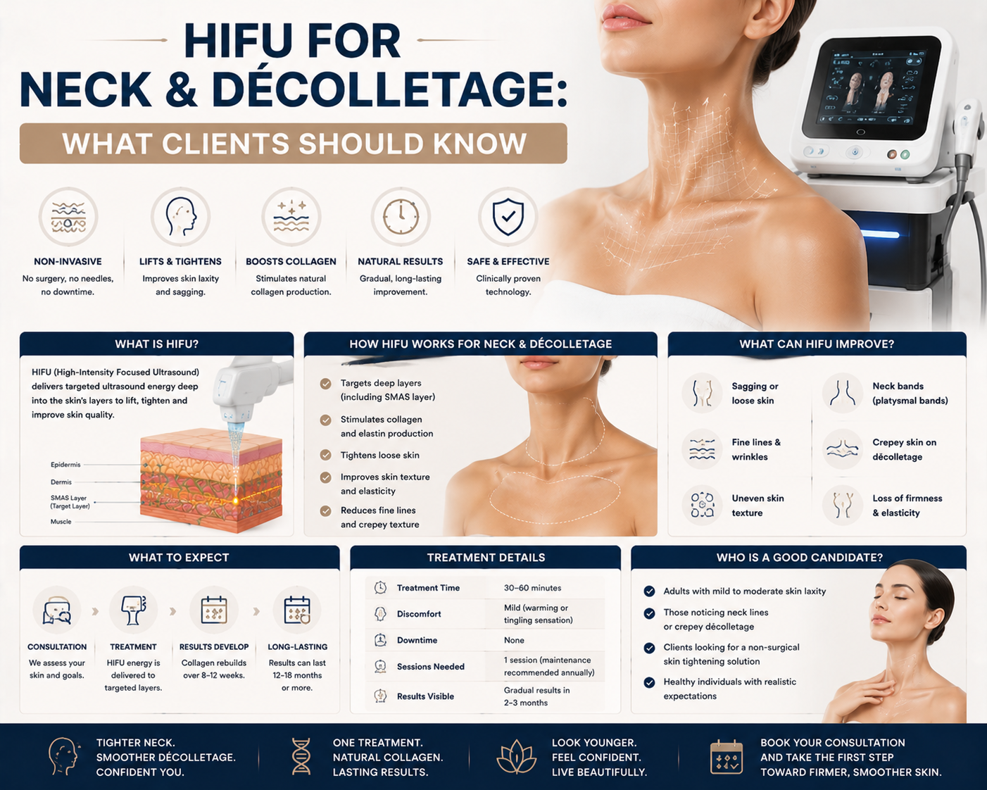 HIFU for Neck and Décolletage: Complete Client Guide