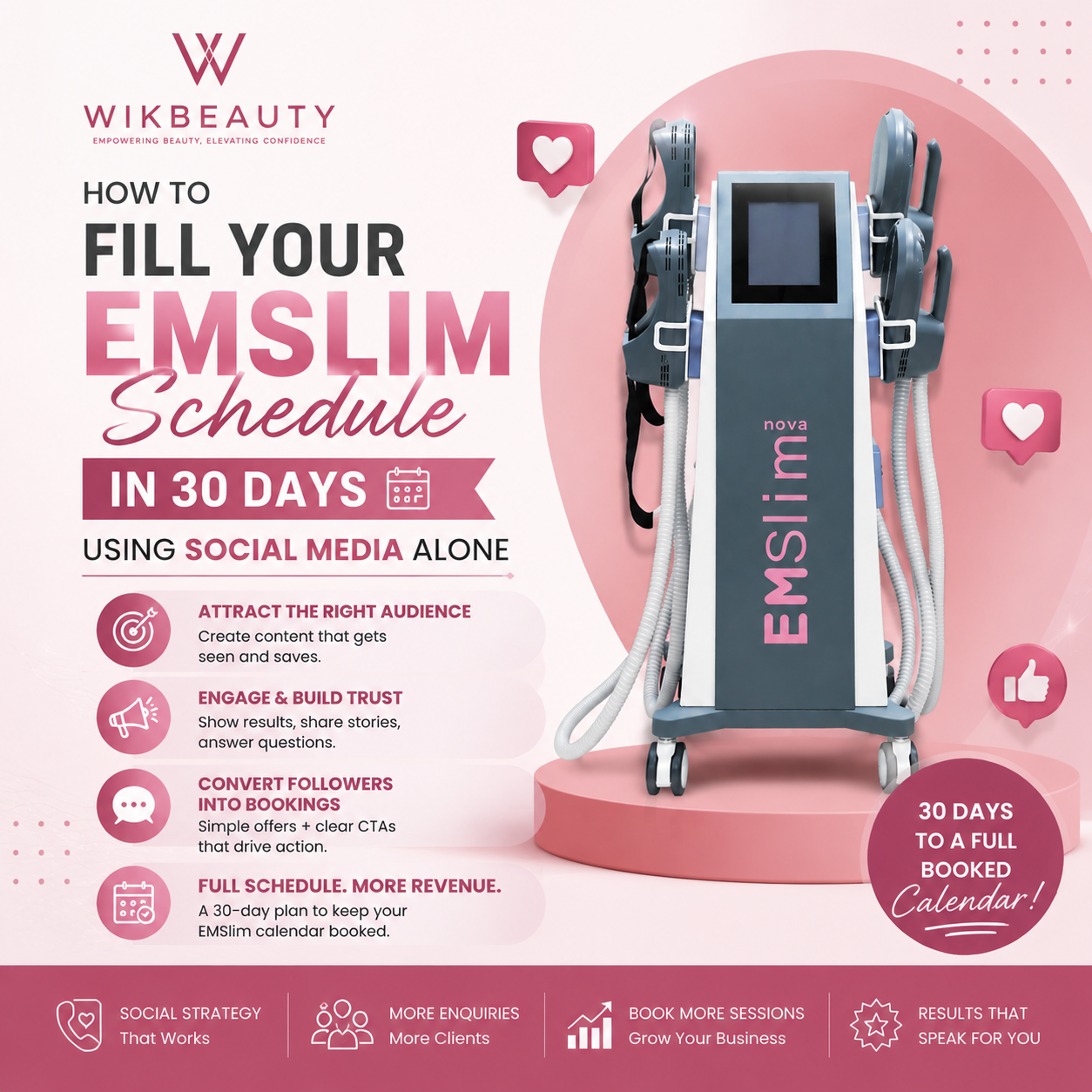 How to Fill Your EMSlim Schedule in 30 Days Using Social Media Alone