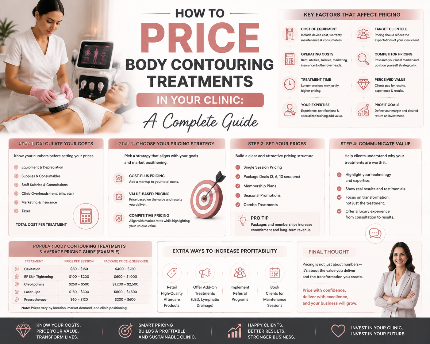 How to Price Body Contouring Treatments in Your Clinic: A Complete Guide