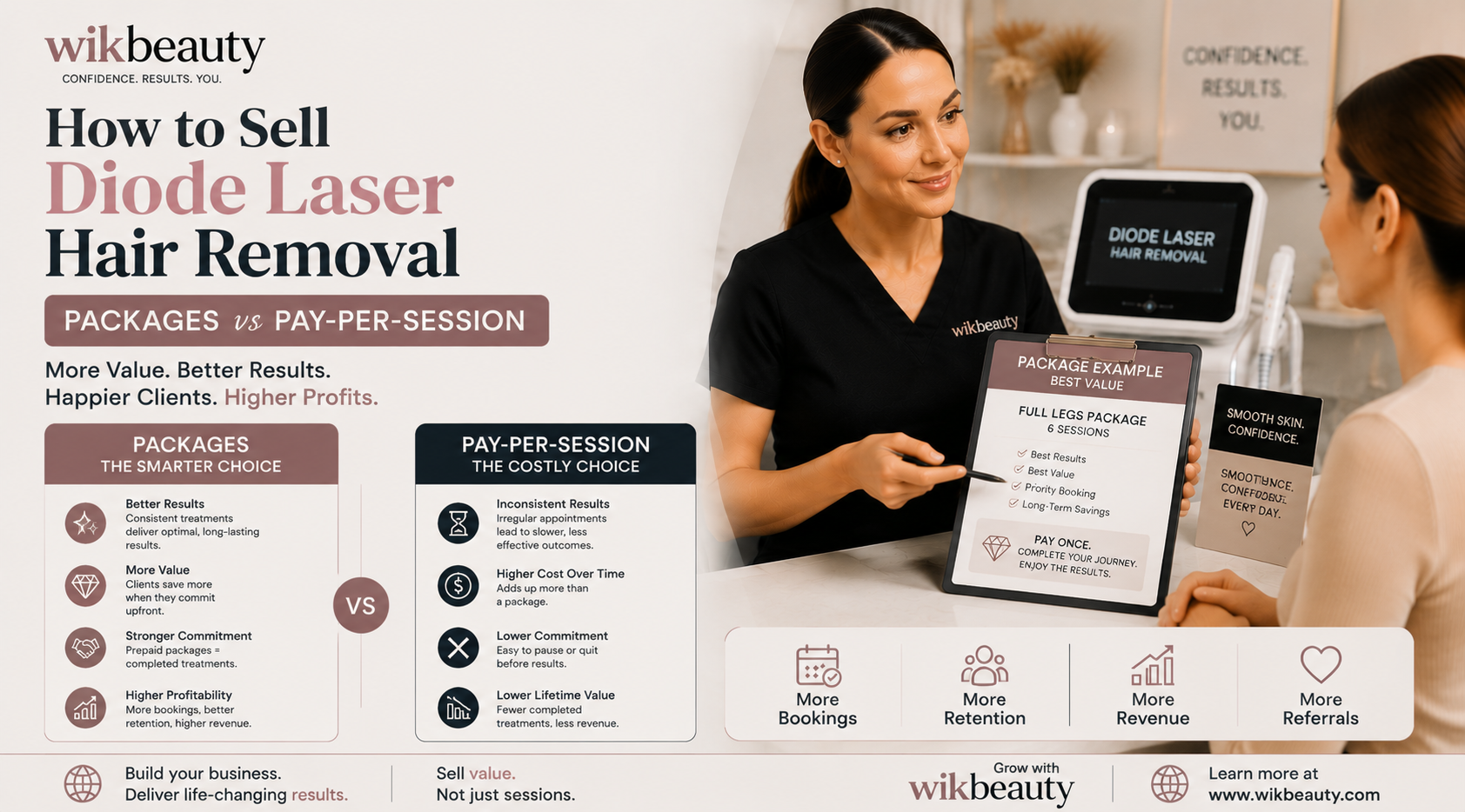 How to Sell Diode Laser Hair Removal Packages vs Pay-Per-Session