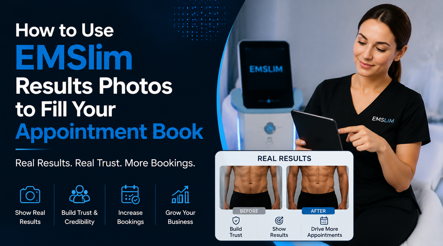 How to Use EMSlim Results Photos to Fill Your Appointment Book