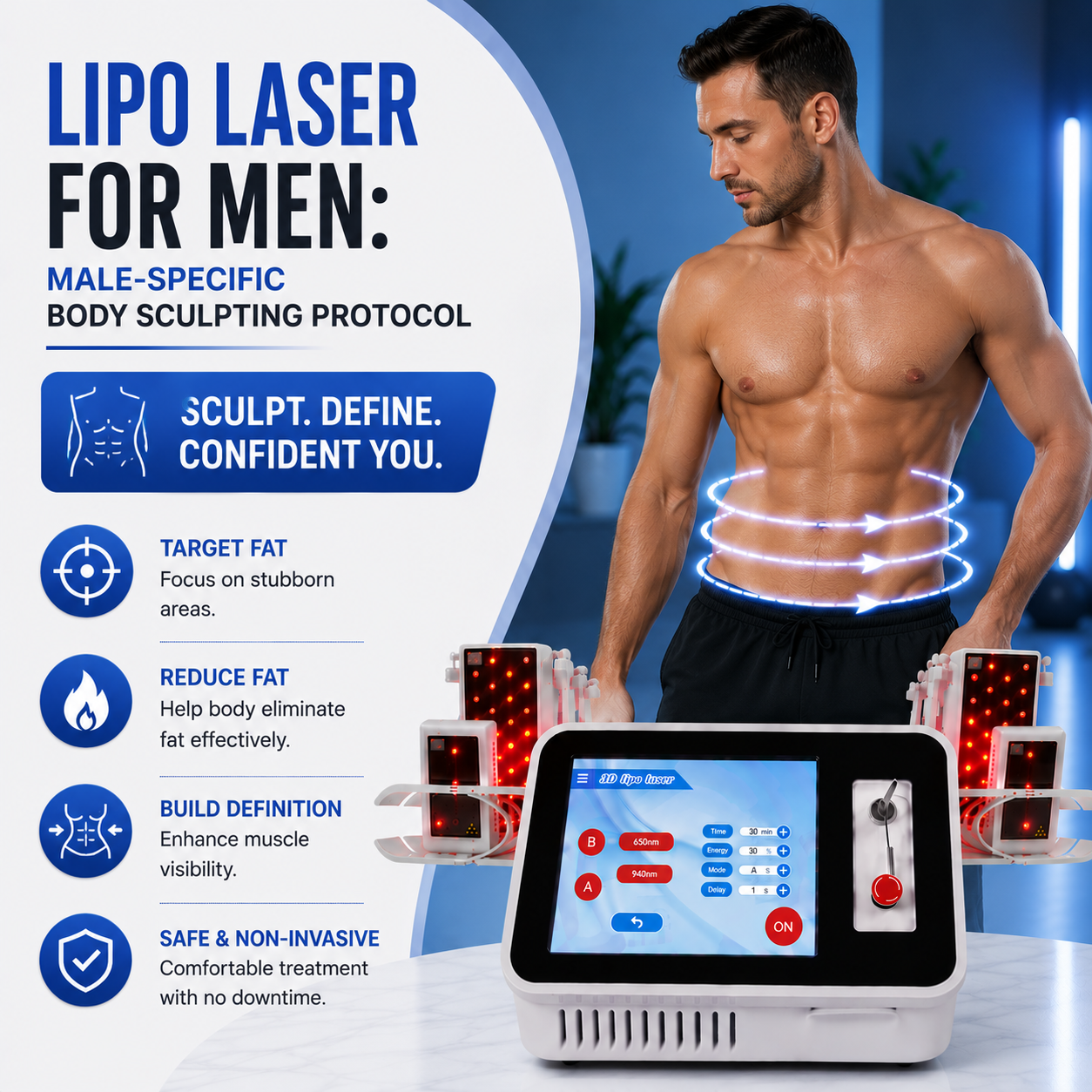 Lipo Laser for Men: Male-Specific Body Sculpting Protocol