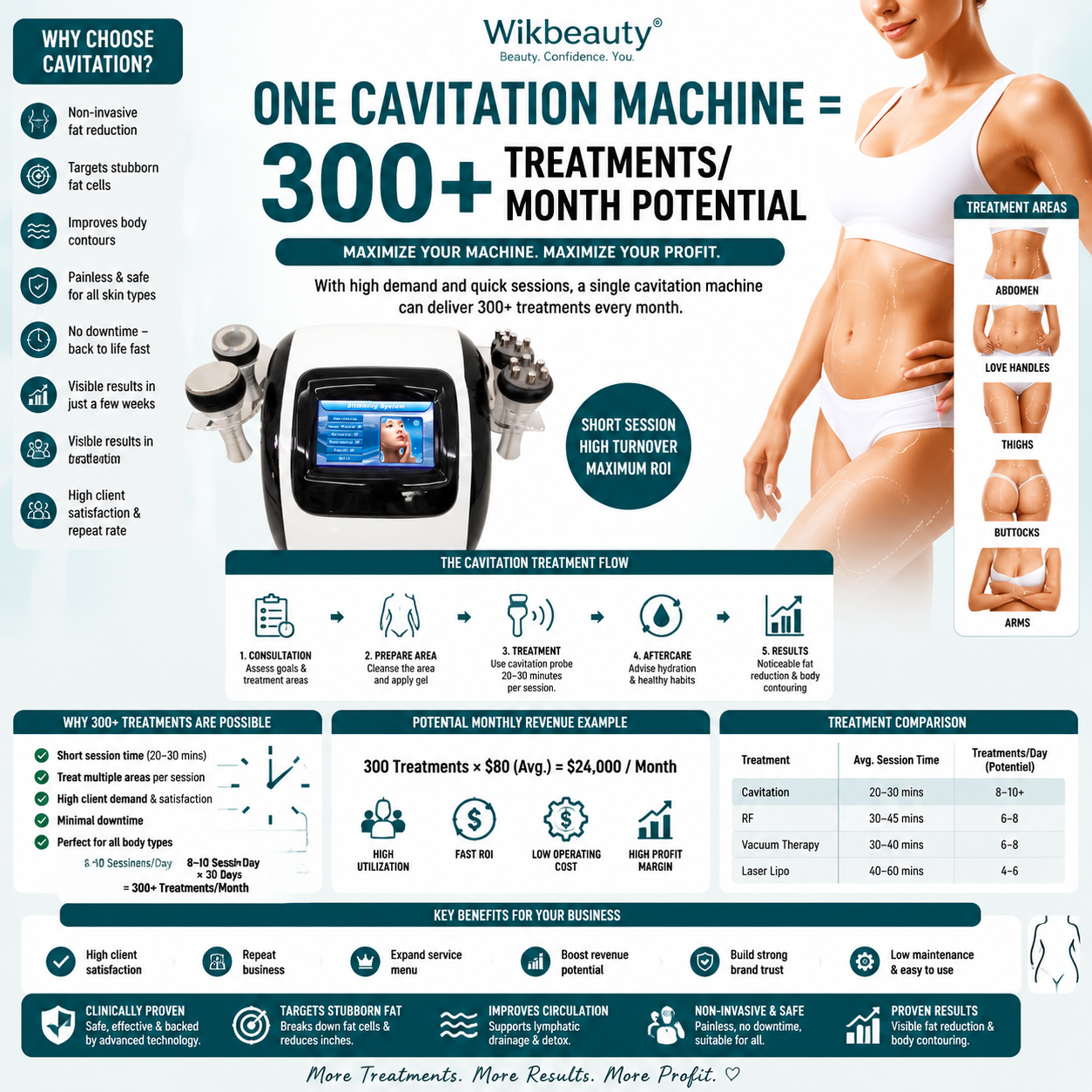 One Cavitation Machine = 300+ Treatments Per Month: The Revenue Maths Every Clinic Owner Needs to See