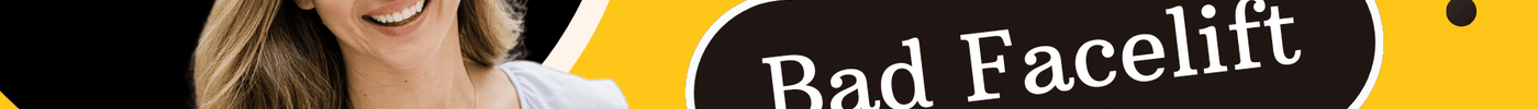 Smiling woman on a yellow background with the text "Tips to Avoid a Bad Facelift Experience."