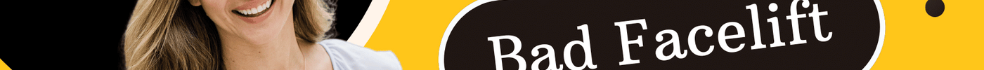 Smiling woman on a yellow background with the text "Tips to Avoid a Bad Facelift Experience."