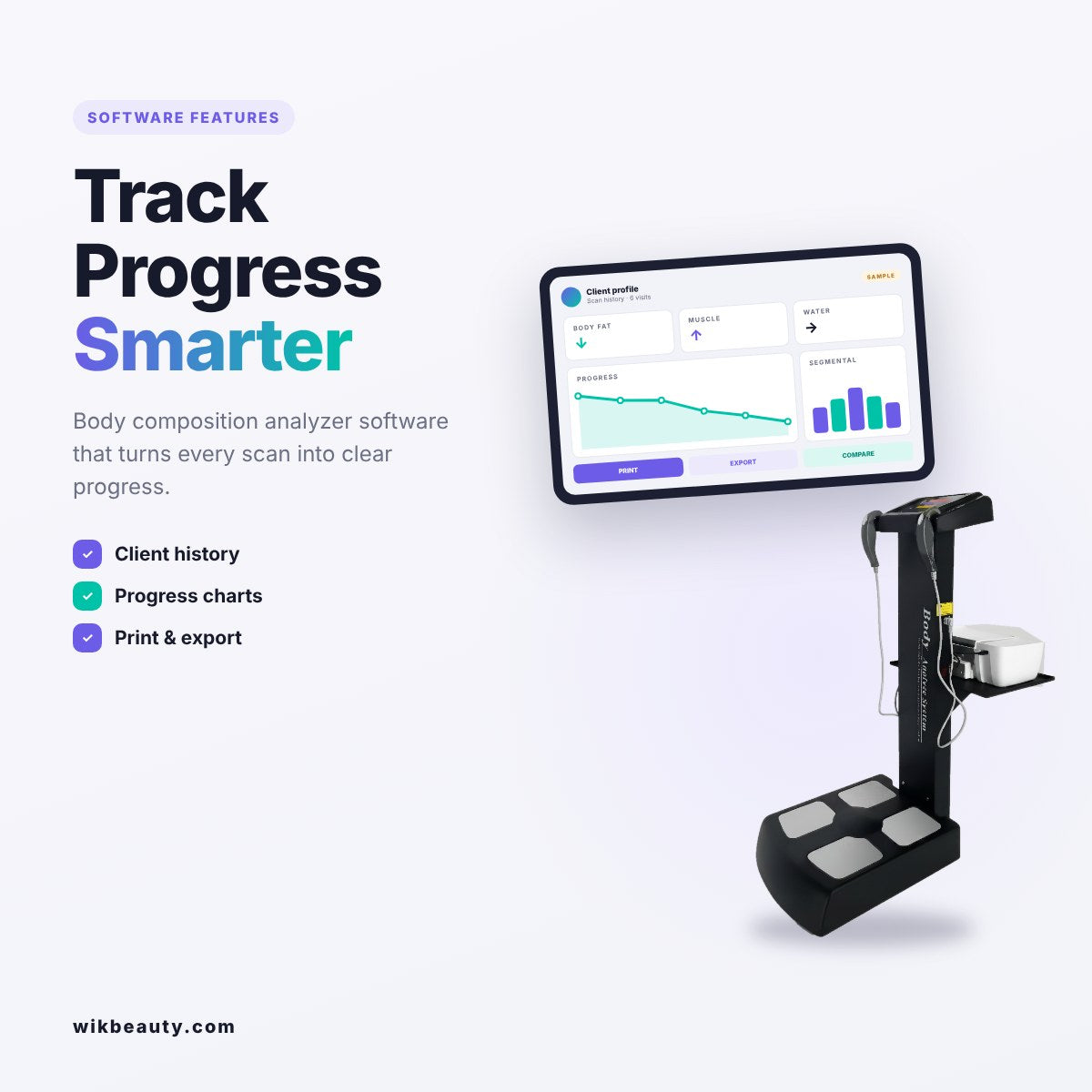 Track Progress: Body Composition Analyzer Software Features