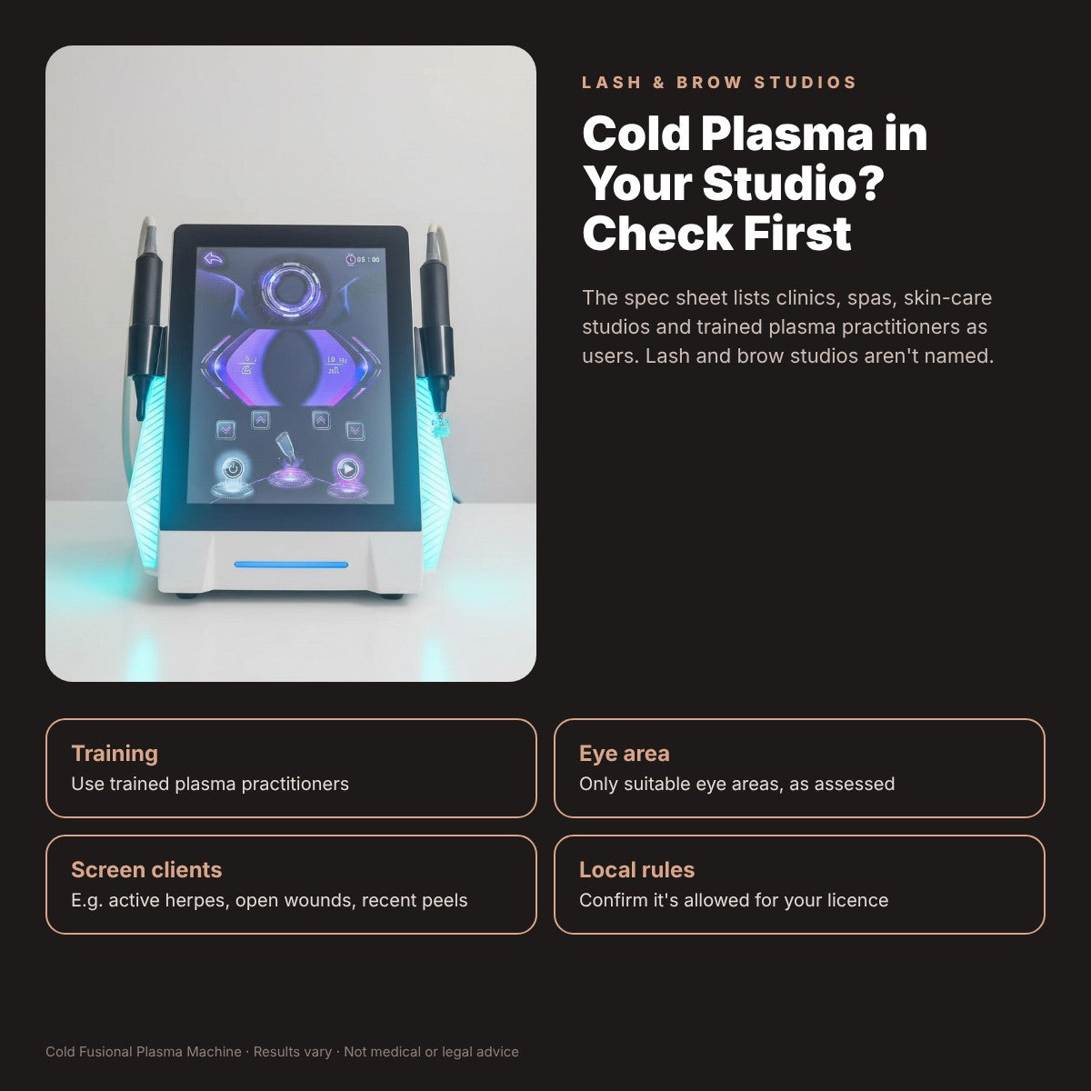 Cold Plasma for Enhanced Lash and Brow Studio Care