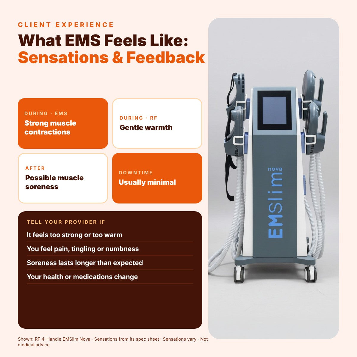 EMS Experience Guide: Client Sensations & Feedback