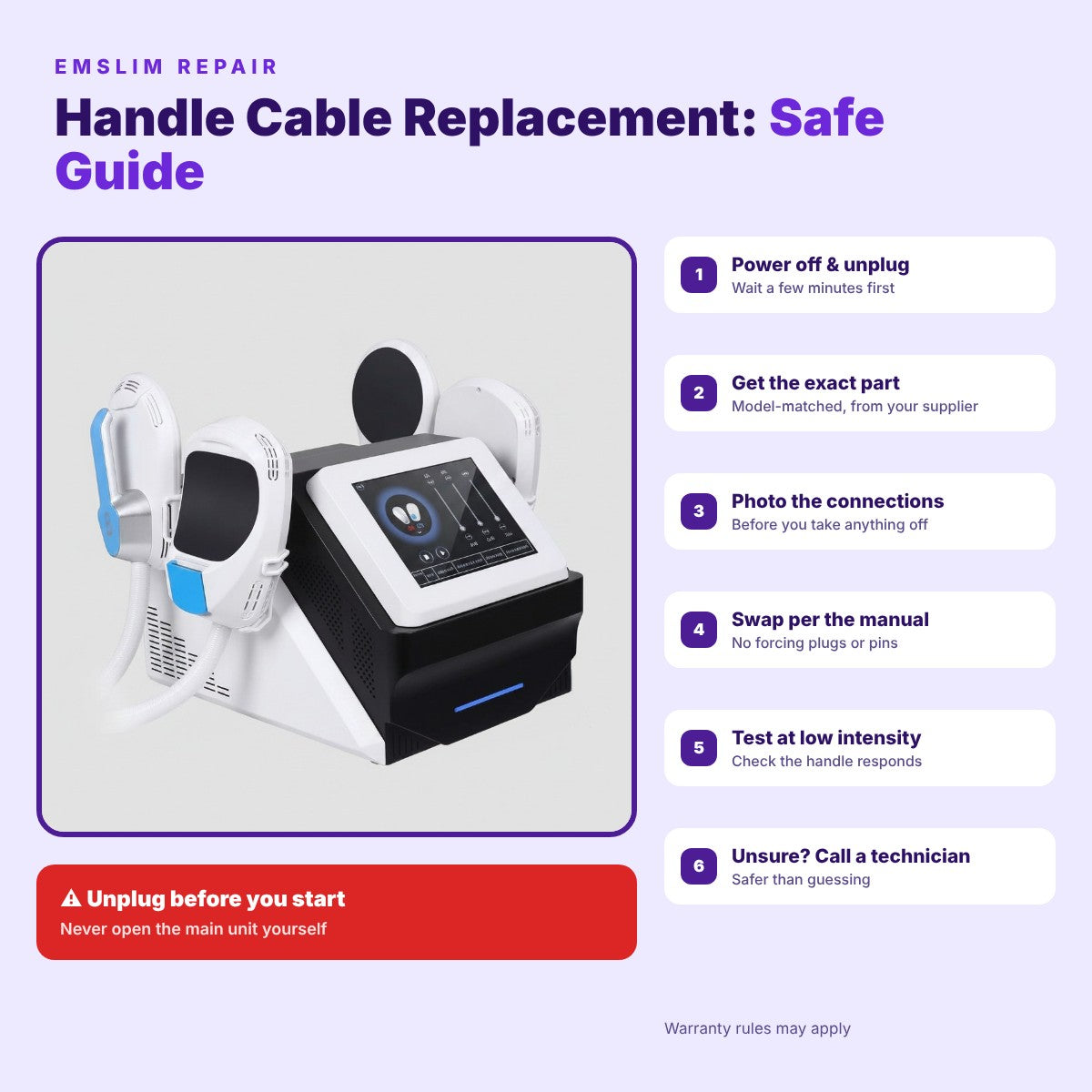 EMSlim Handle Cable Replacement: Safe Guide