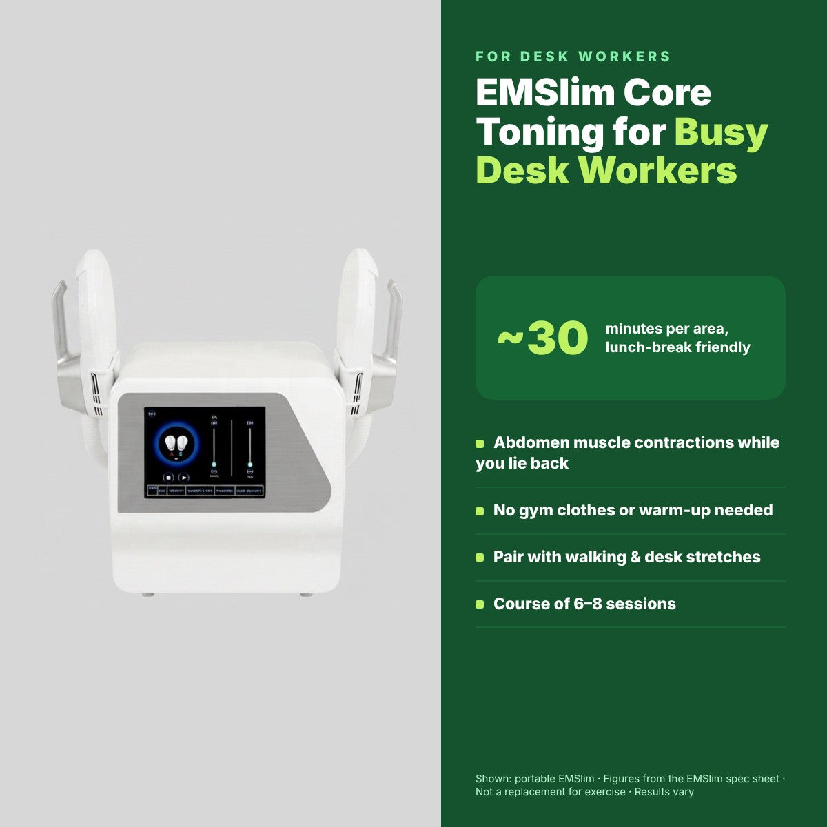 EMSlim: Core Toning for Busy Desk Workers