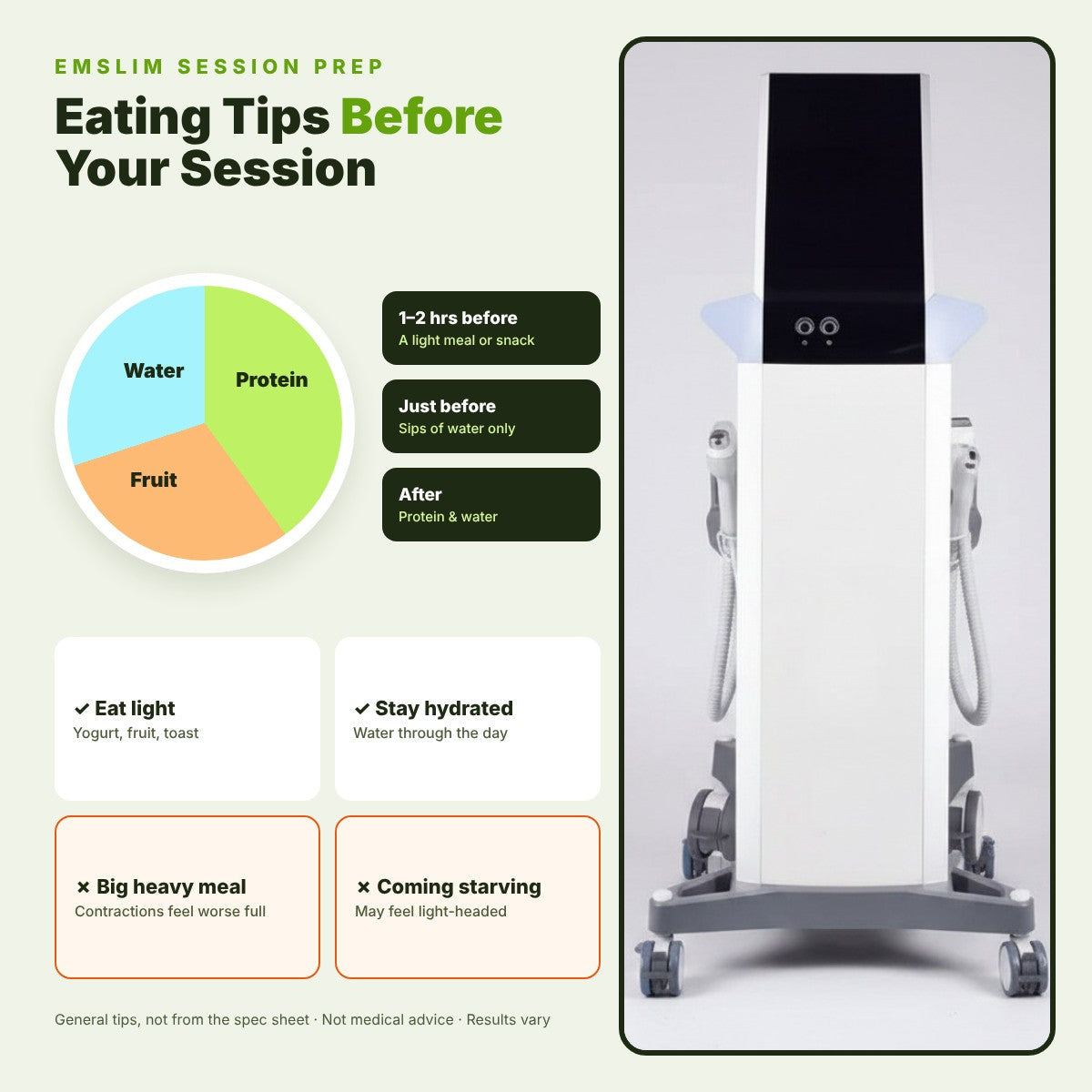 Eating Tips Before Your EMSlim Session: What to Know