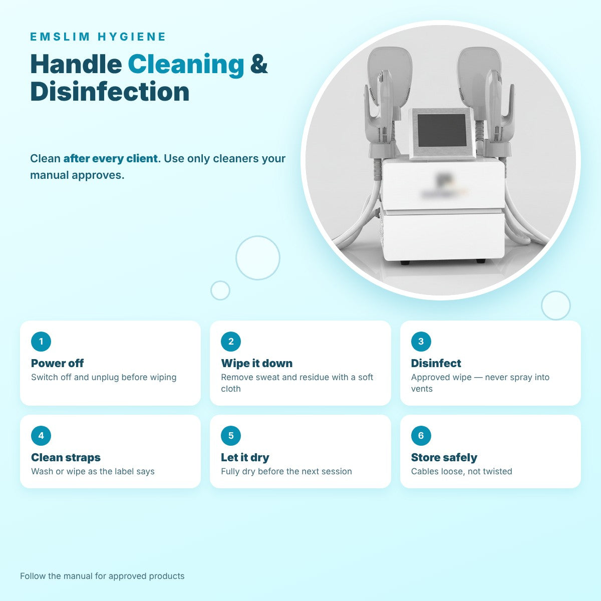 Efficient EMSlim Handle Cleaning & Disinfection Guide