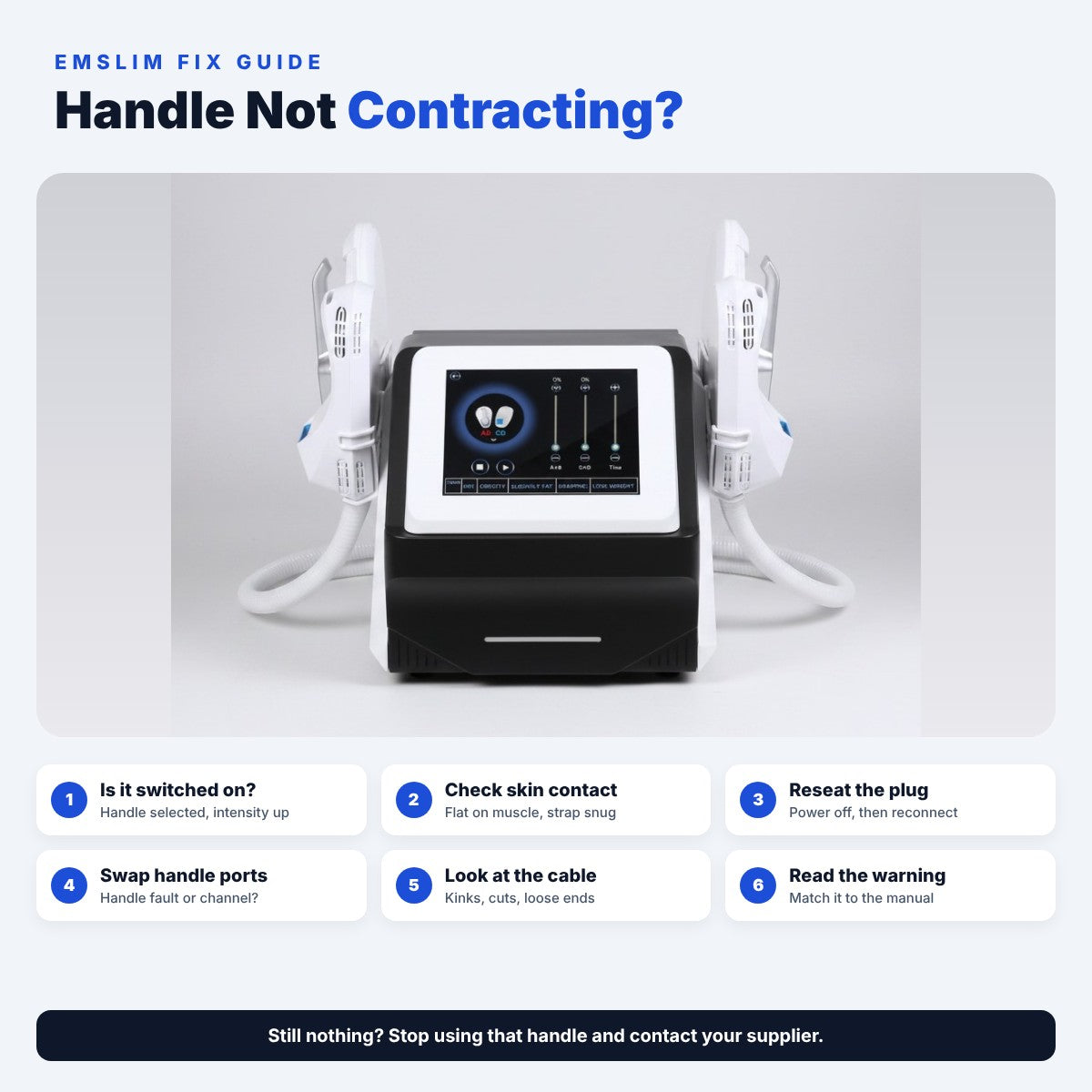 EMSlim Handle Not Contracting? Fix Guide