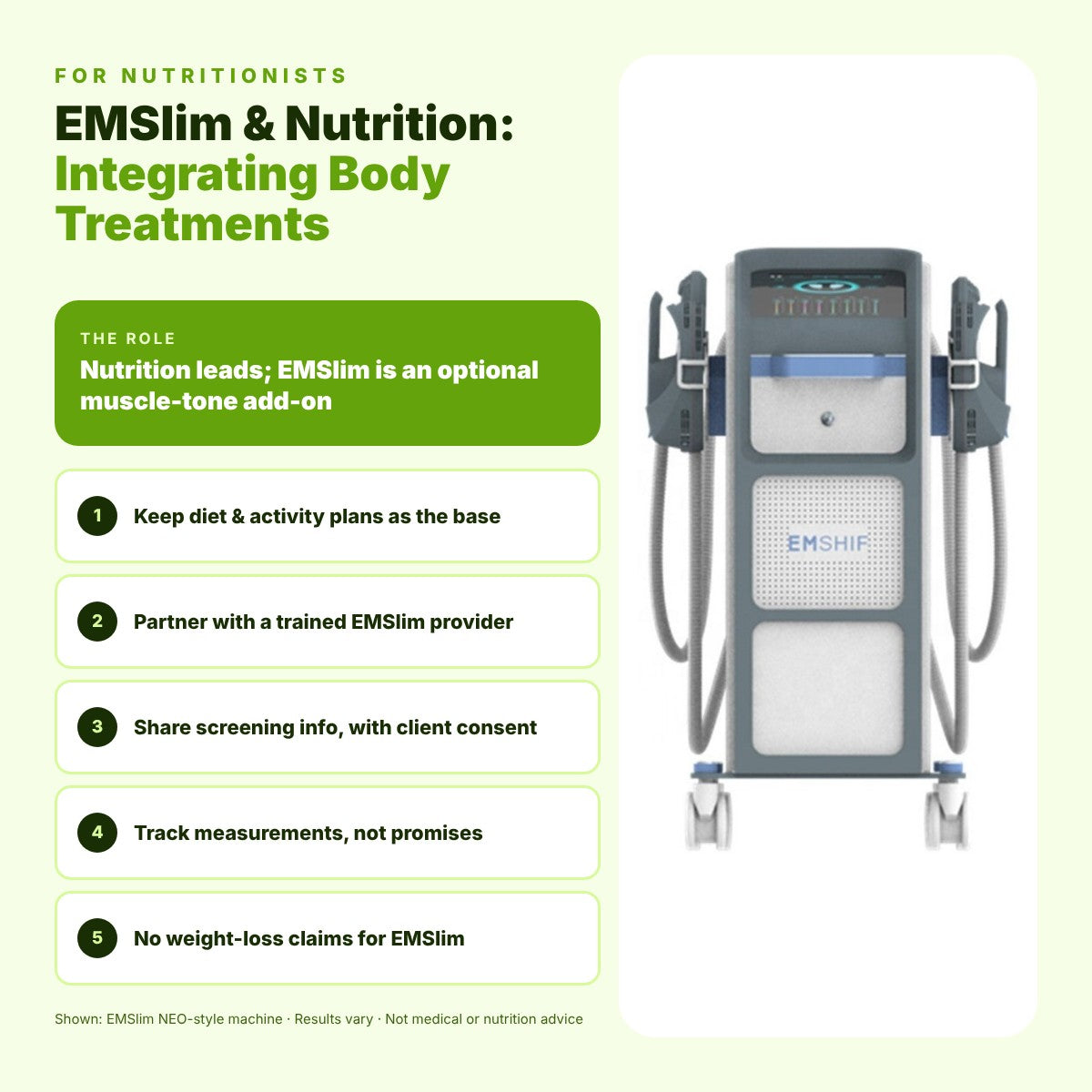 EMSlim for Nutritionists: Body Treatment Integration