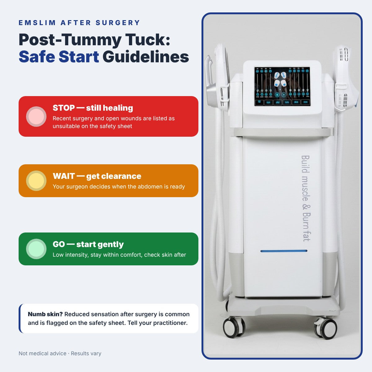 EMSlim Post-Tummy Tuck: Safe Start Guidelines