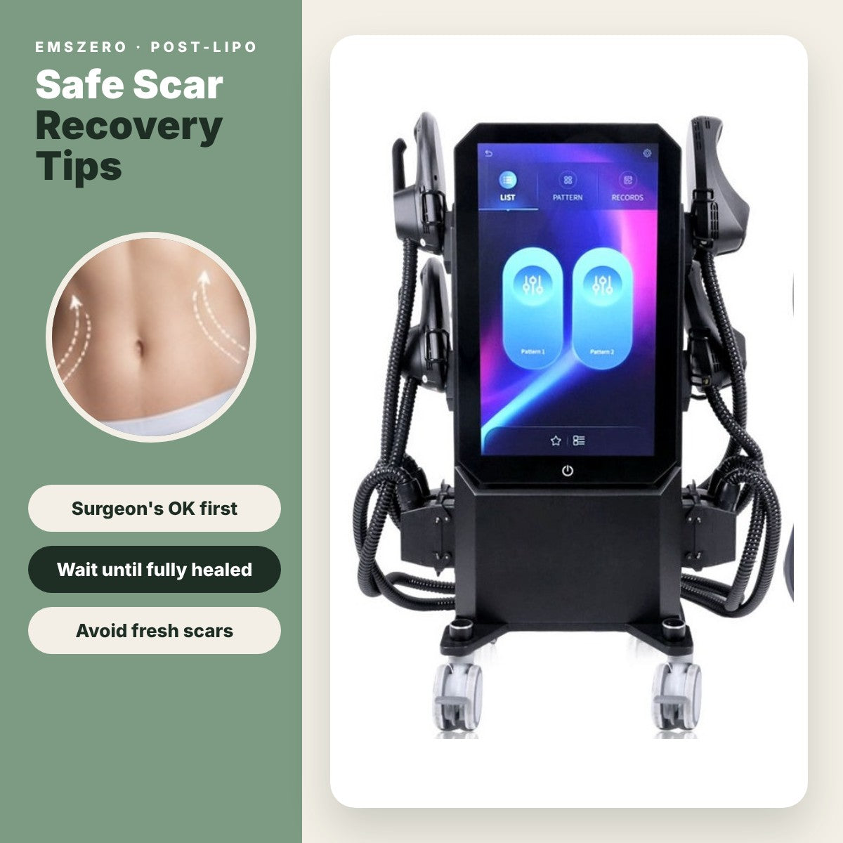 EMSzero After Liposuction: Safe Scar Recovery Tips