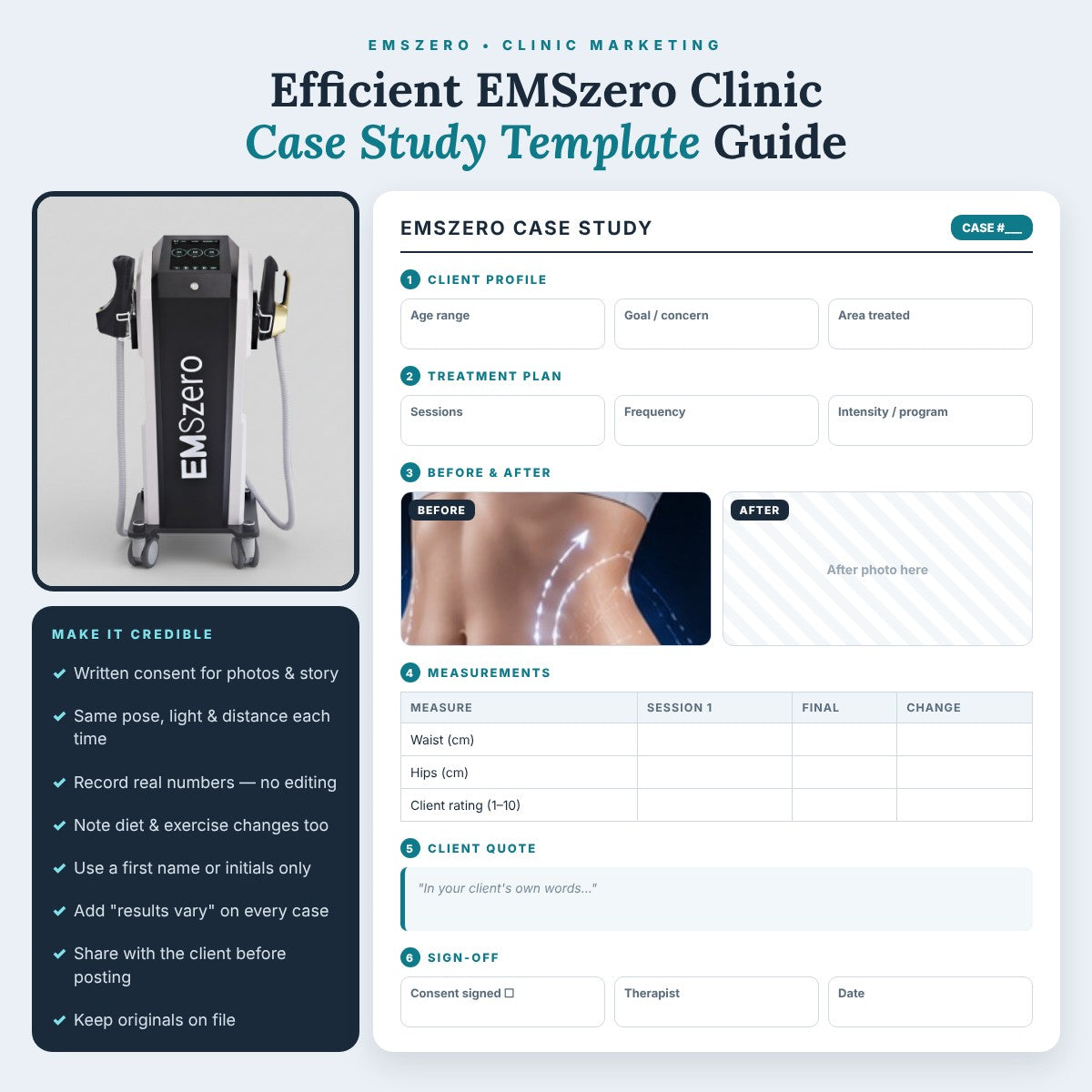 Efficient EMSzero Clinic Case Study Template Guide