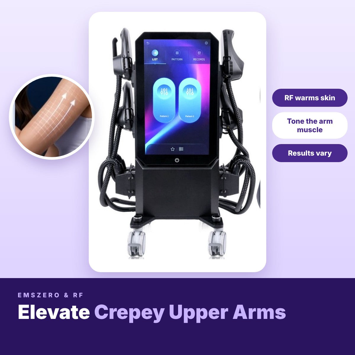 EMSzero & RF: Elevate Crepey Upper Arms