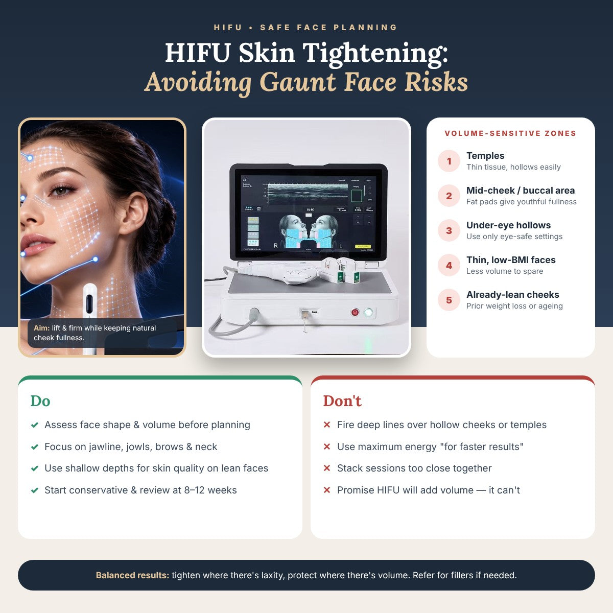 HIFU Skin Tightening: Avoiding Gaunt Face Risks