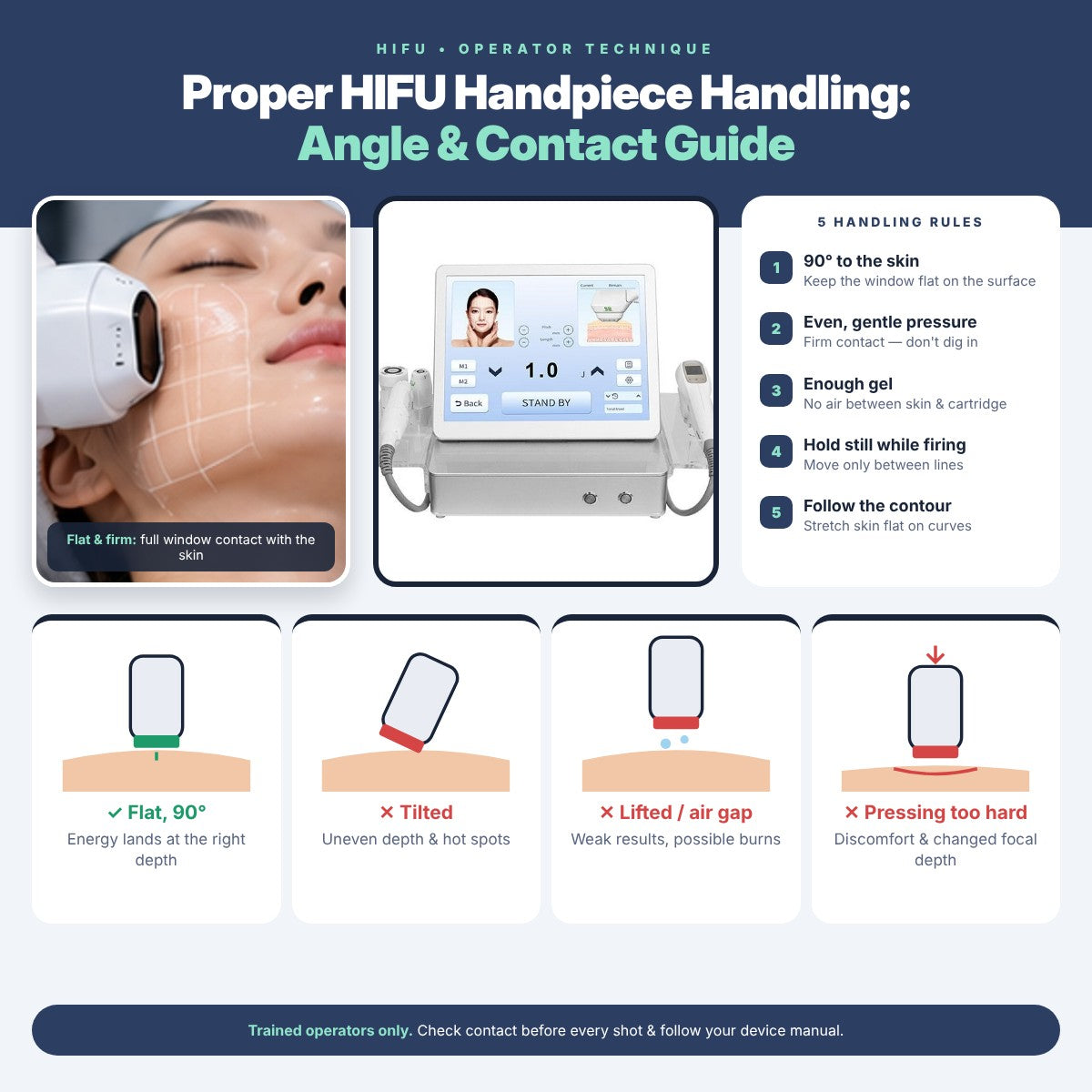Proper HIFU Handpiece Handling: Angle and Contact Guide