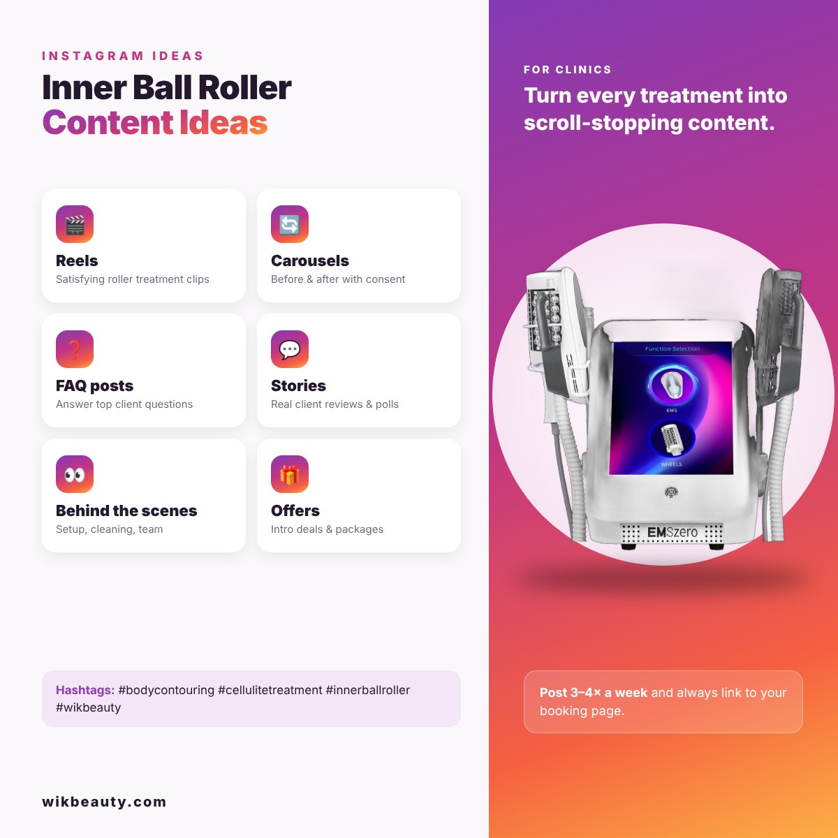 Inner Ball Roller Instagram Content Ideas for Clinics