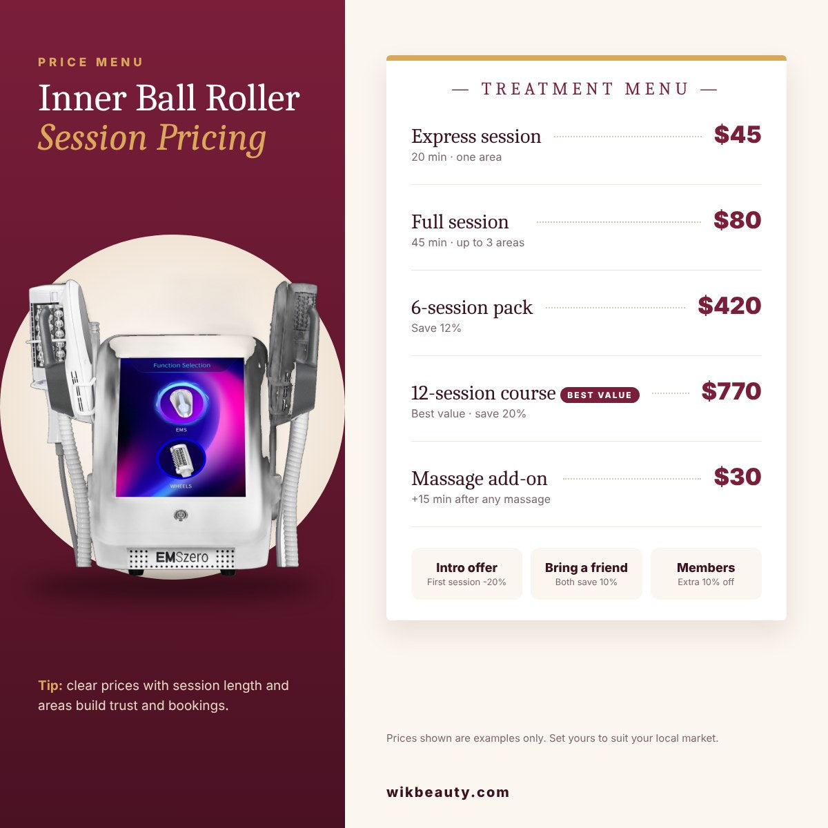 Inner Ball Roller Session Pricing Guide