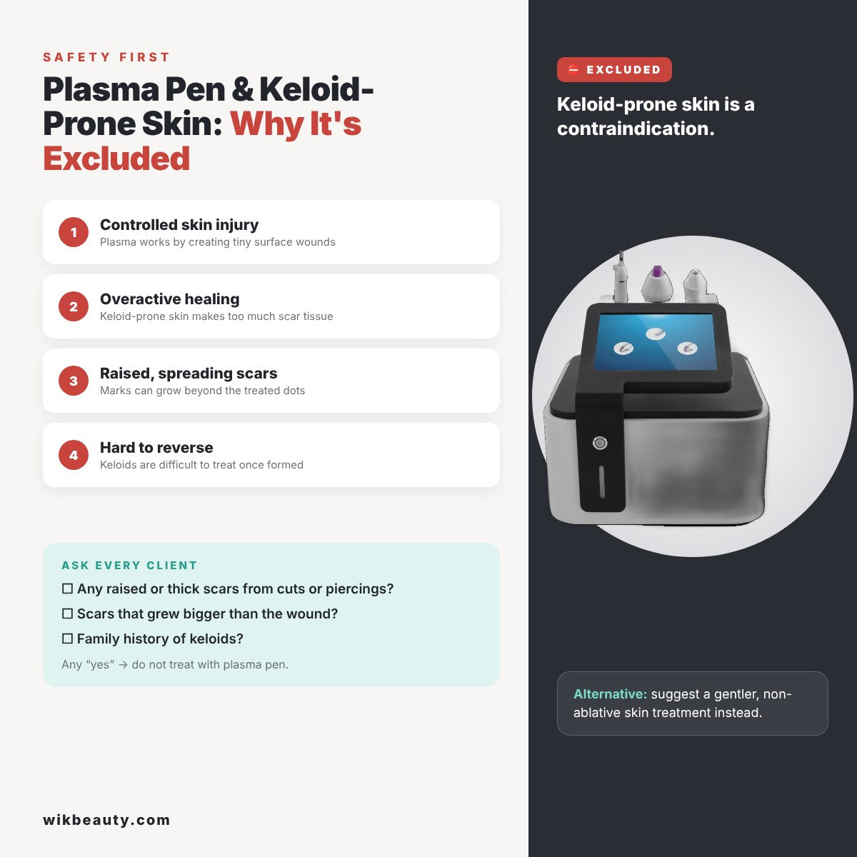 Plasma Pen and Keloid-Prone Skin: Why It's Excluded