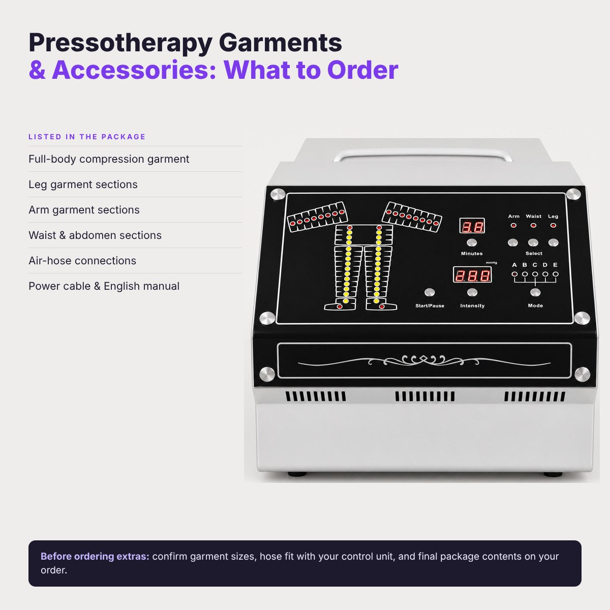 Buy Pressotherapy Garments & Accessories Today