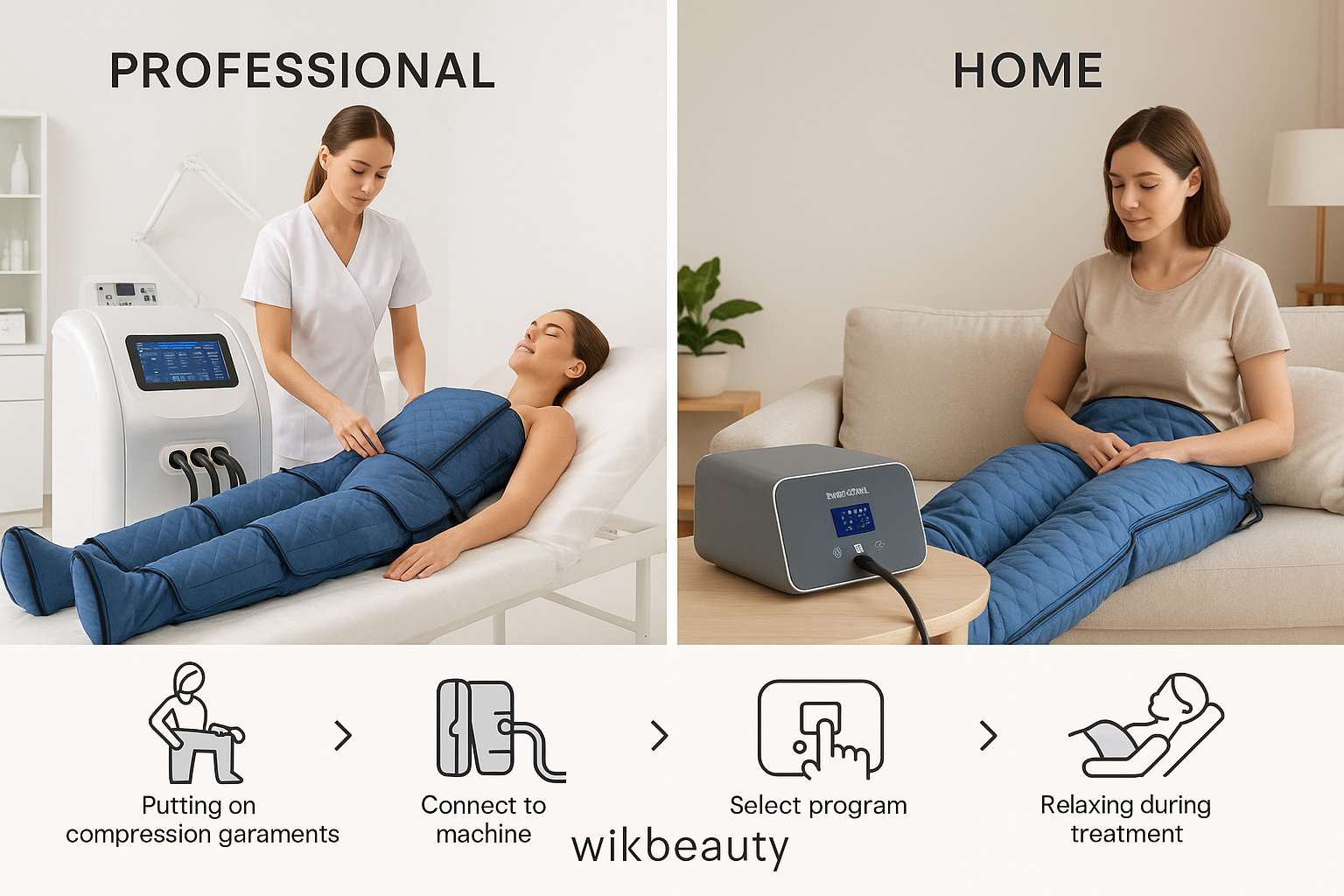 Professional vs. Home-Use Pressotherapy Machines | Wikbeauty 2025